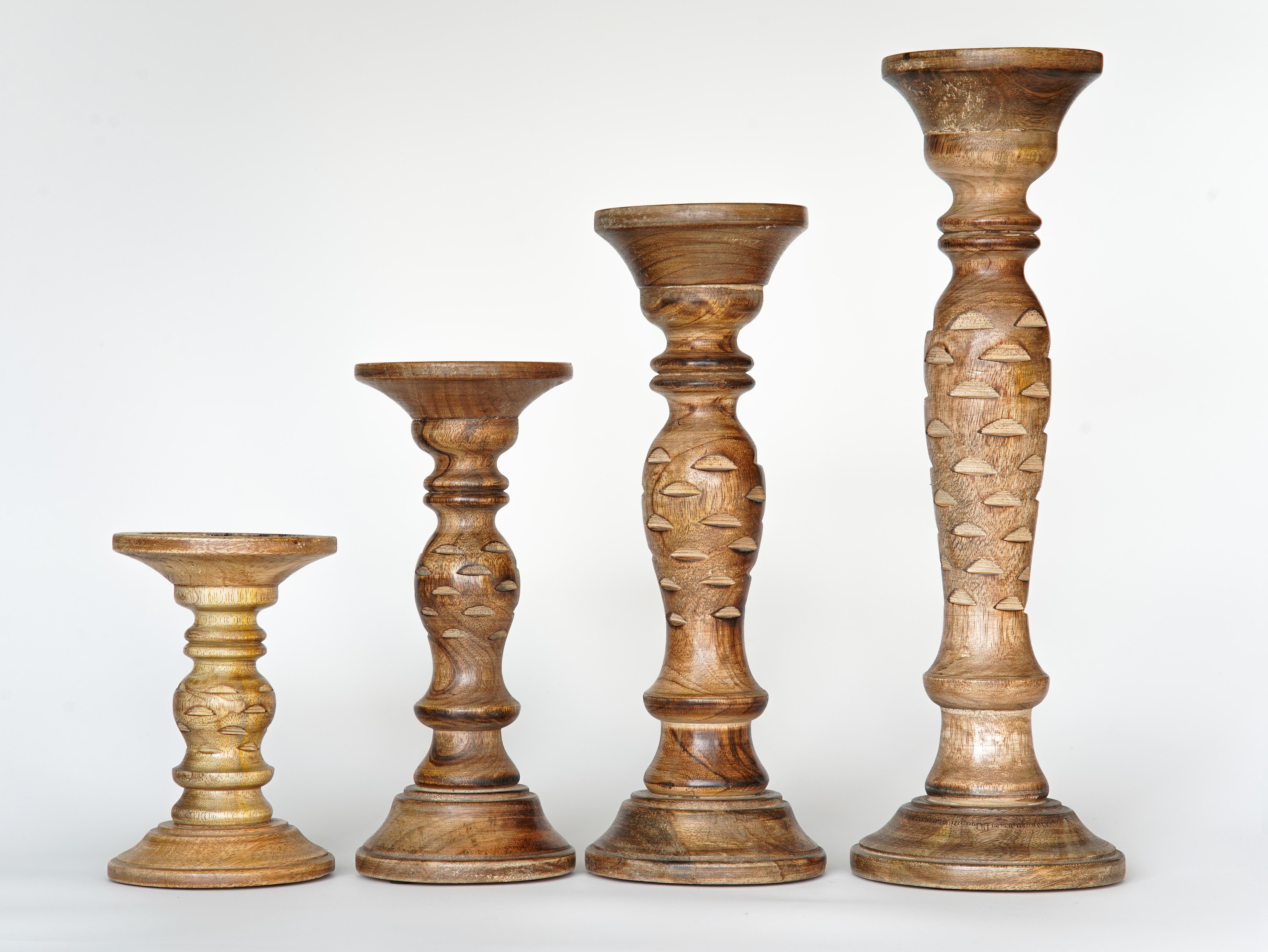 Leafscape Pillar Candle Holder - Medium Burnt