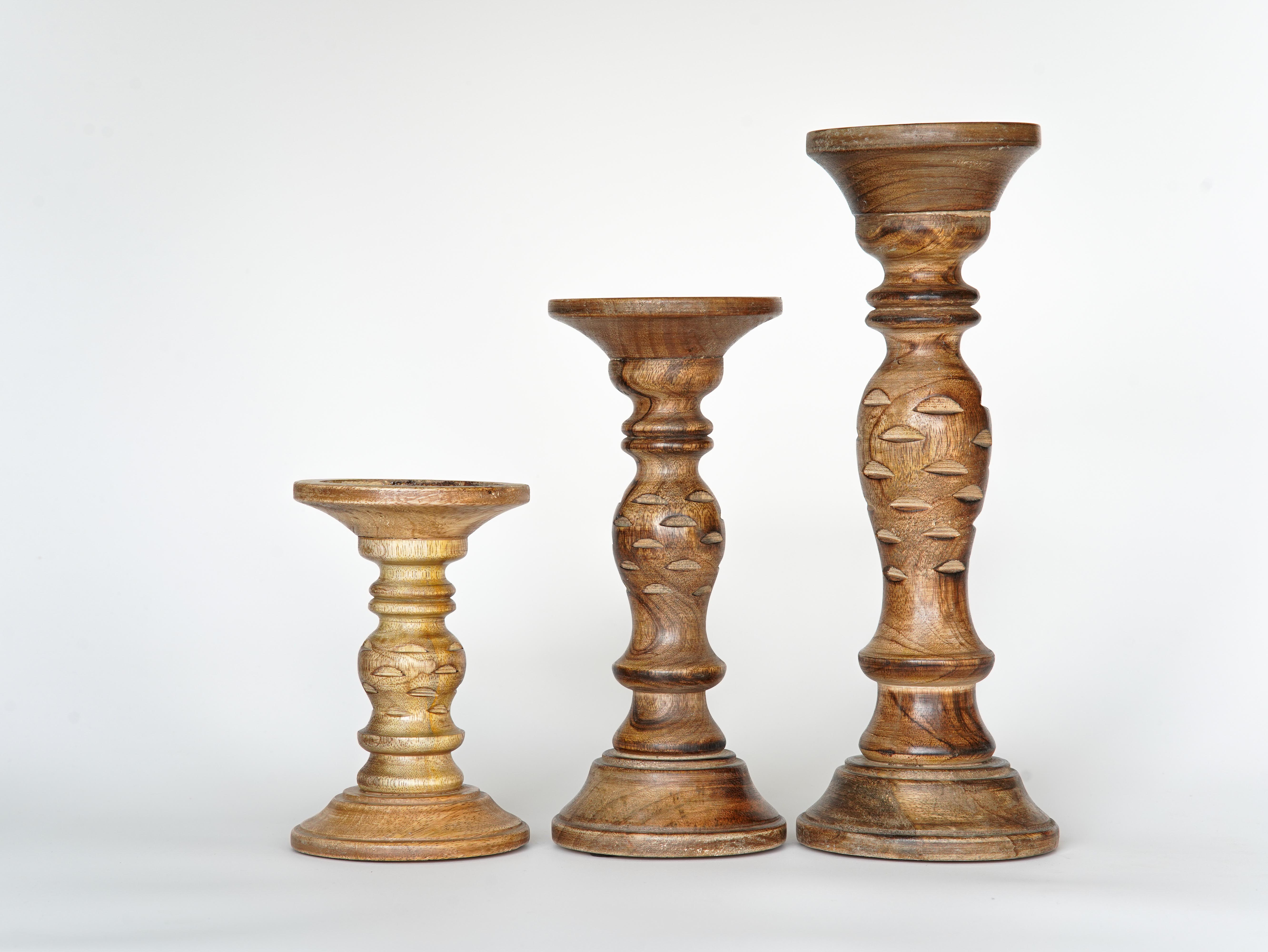 Leafscape Pillar Candle Holder - Medium Burnt