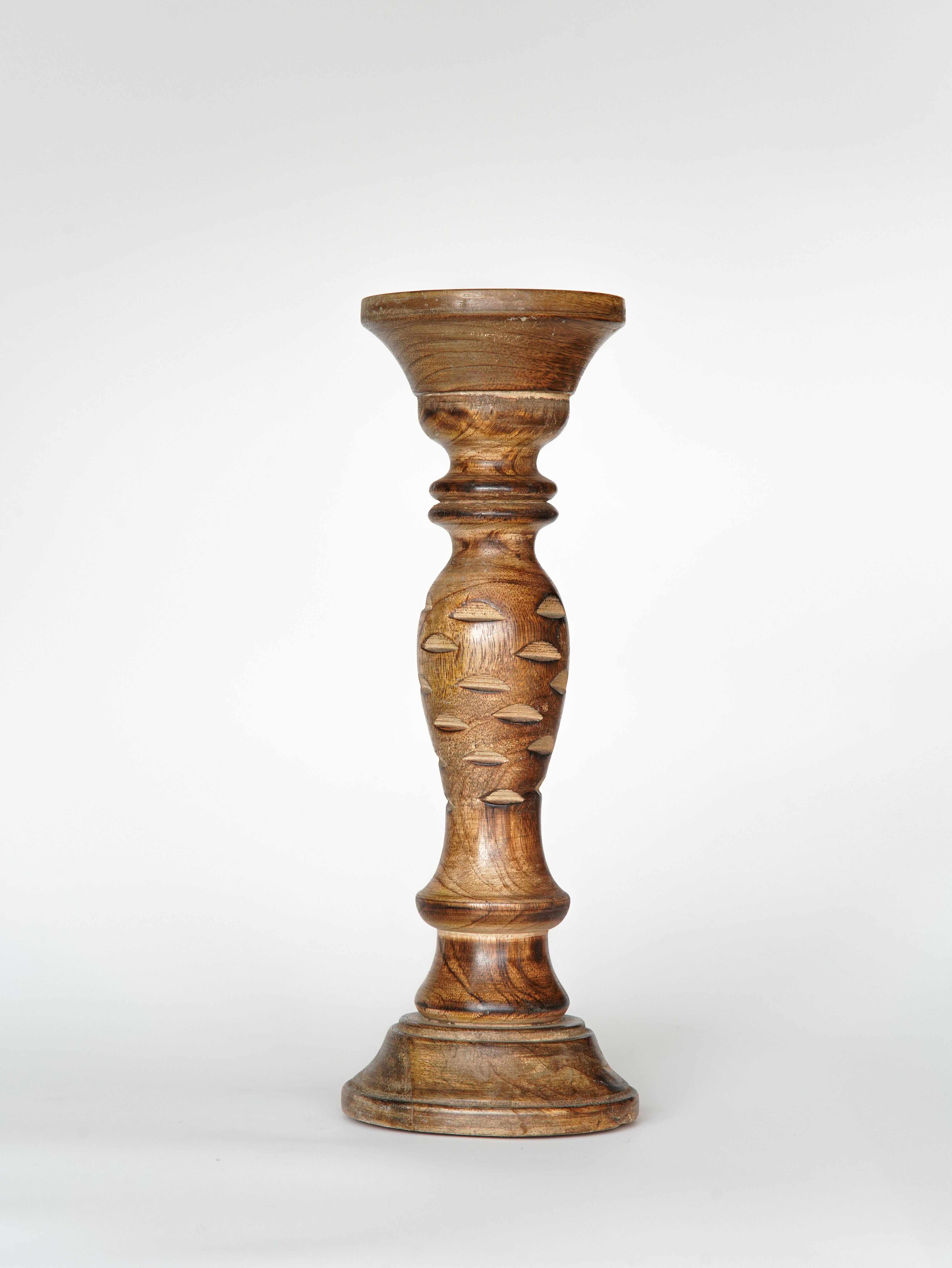 Leafscape Pillar Candle Holder - Medium Burnt