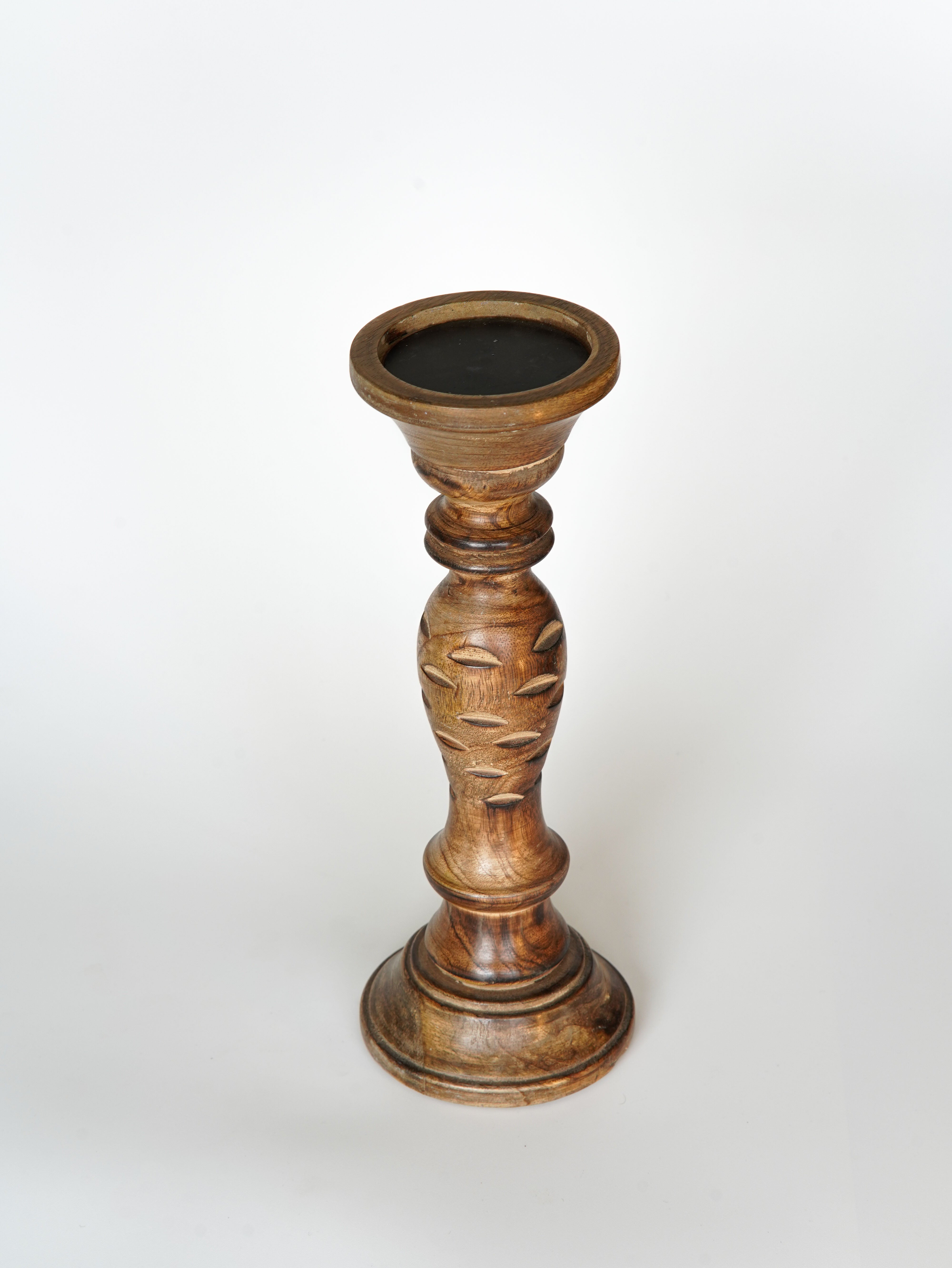 Leafscape Pillar Candle Holder - Medium Burnt