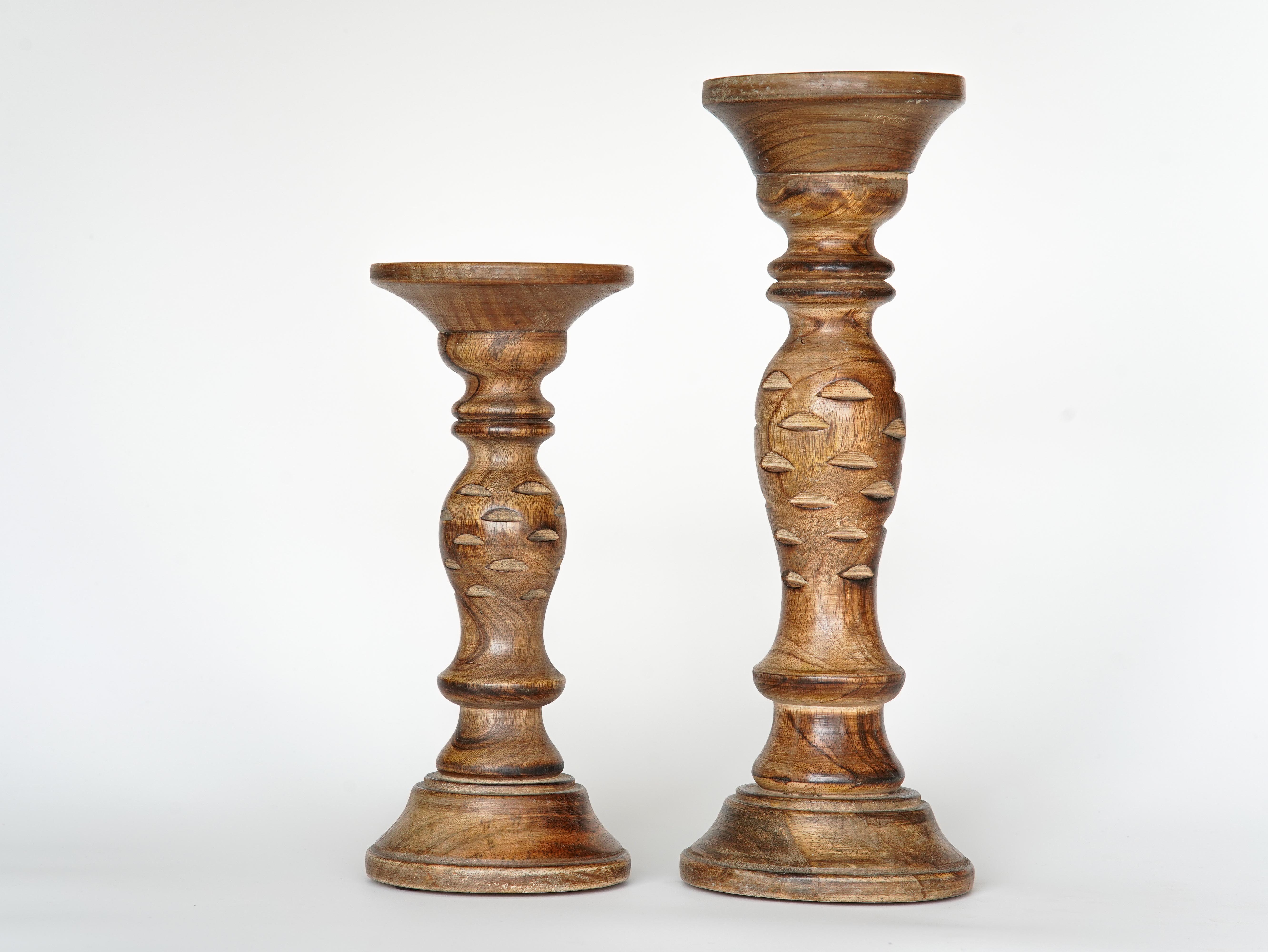 Leafscape Pillar Candle Holder - Medium Burnt