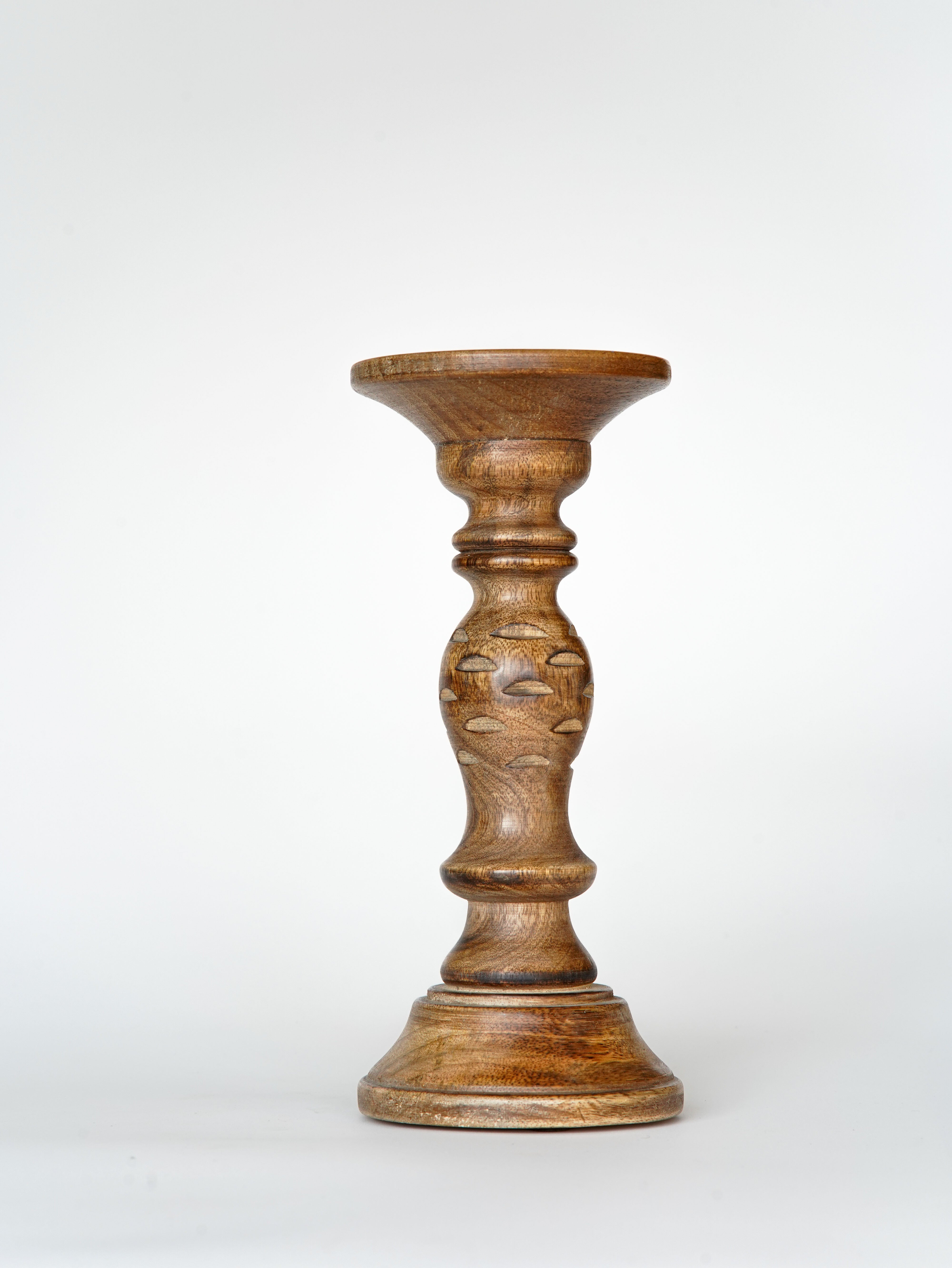 Leafscape Pillar Candle Holder - Medium Burnt