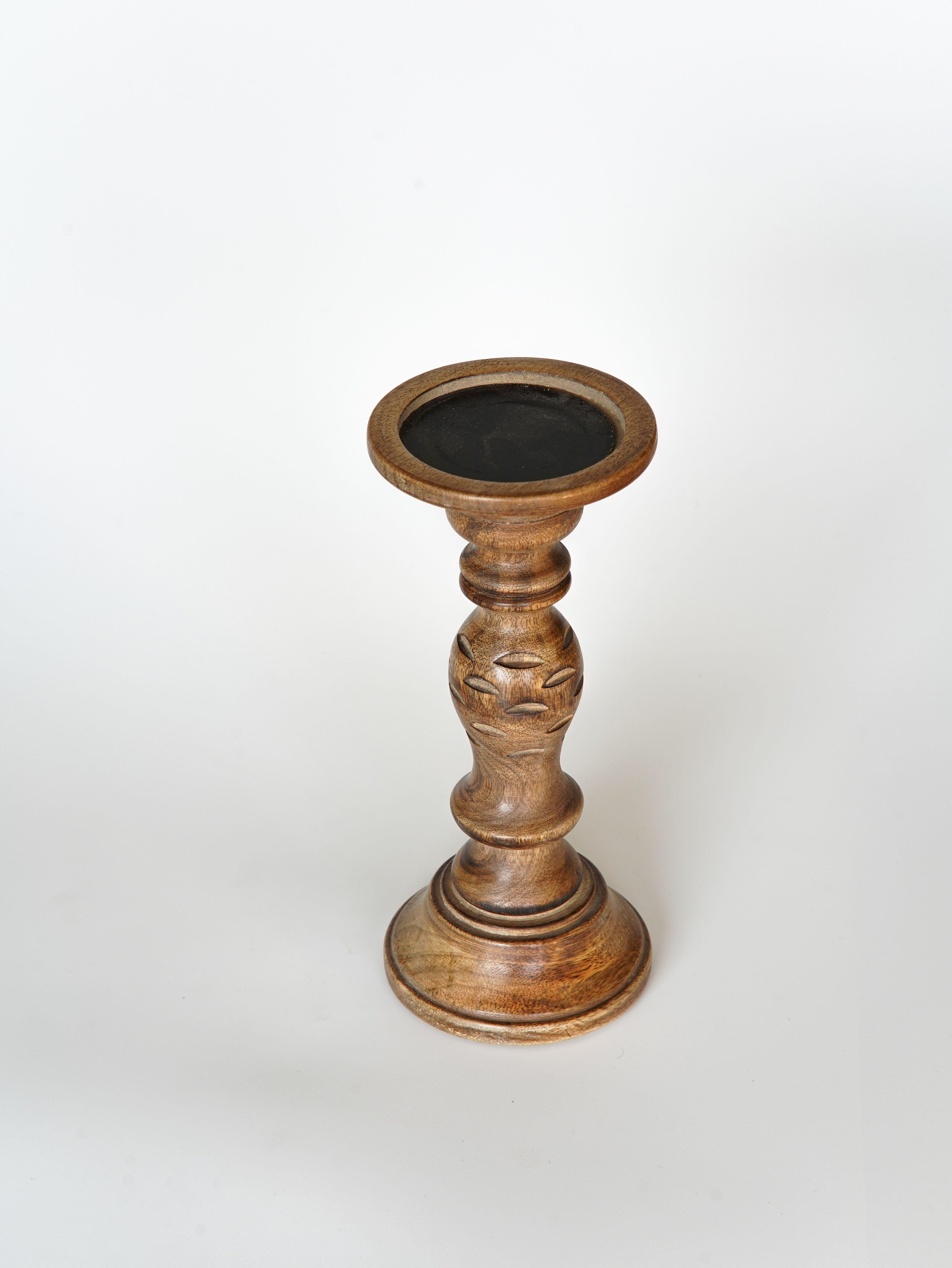 Leafscape Pillar Candle Holder - Medium Burnt