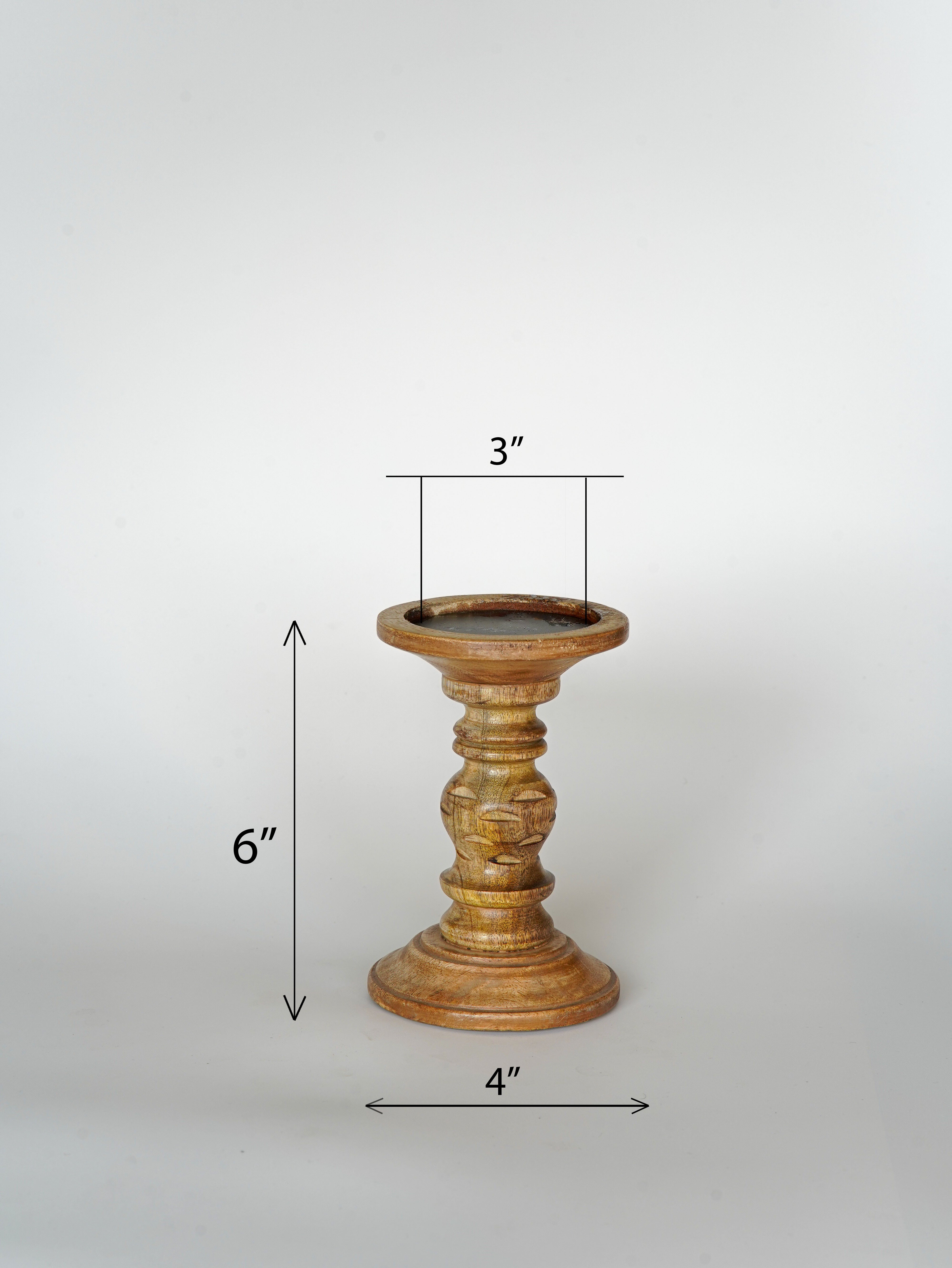 Leafscape Pillar Candle Holder - Medium Burnt