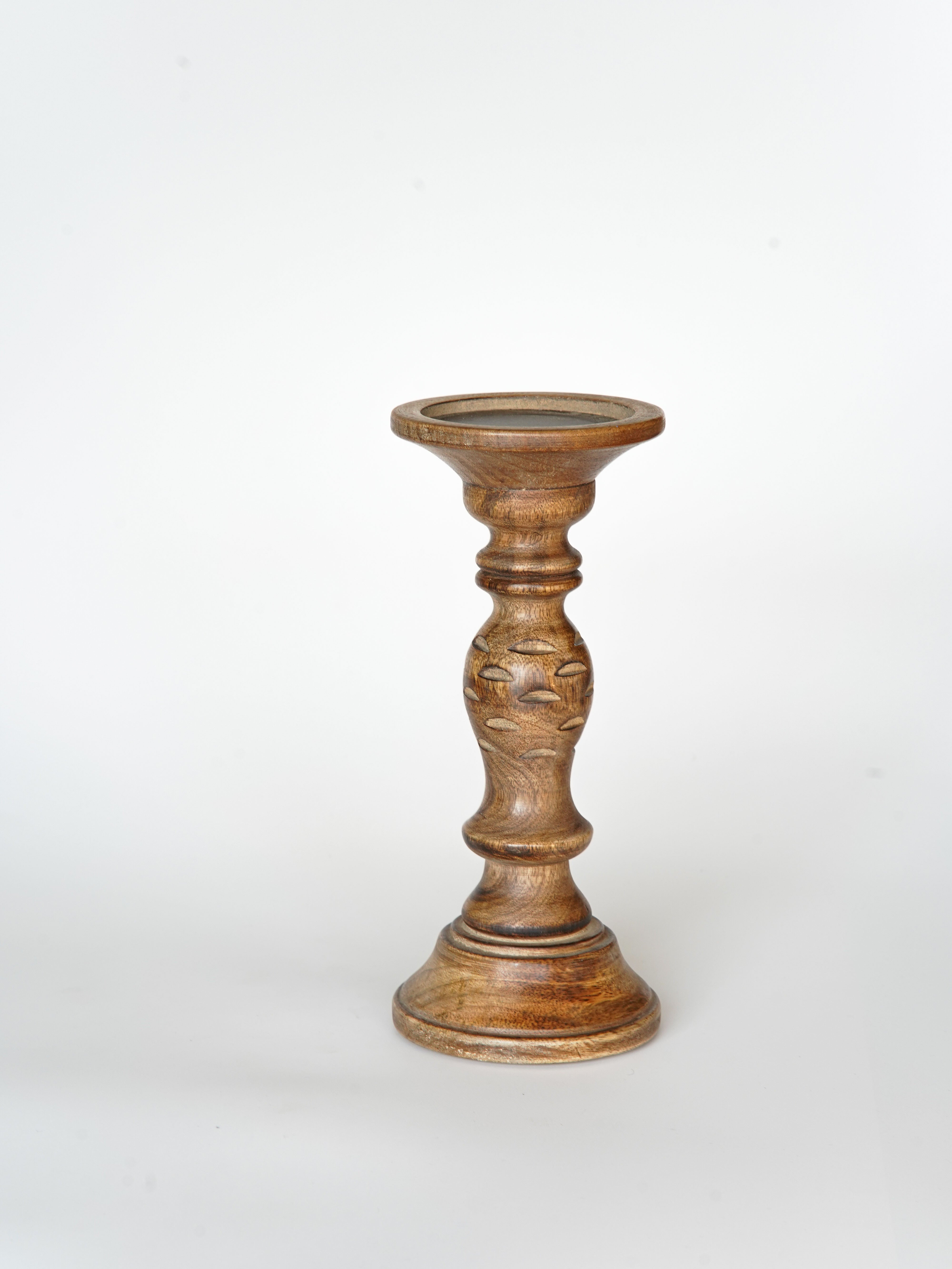 Leafscape Pillar Candle Holder - Medium Burnt