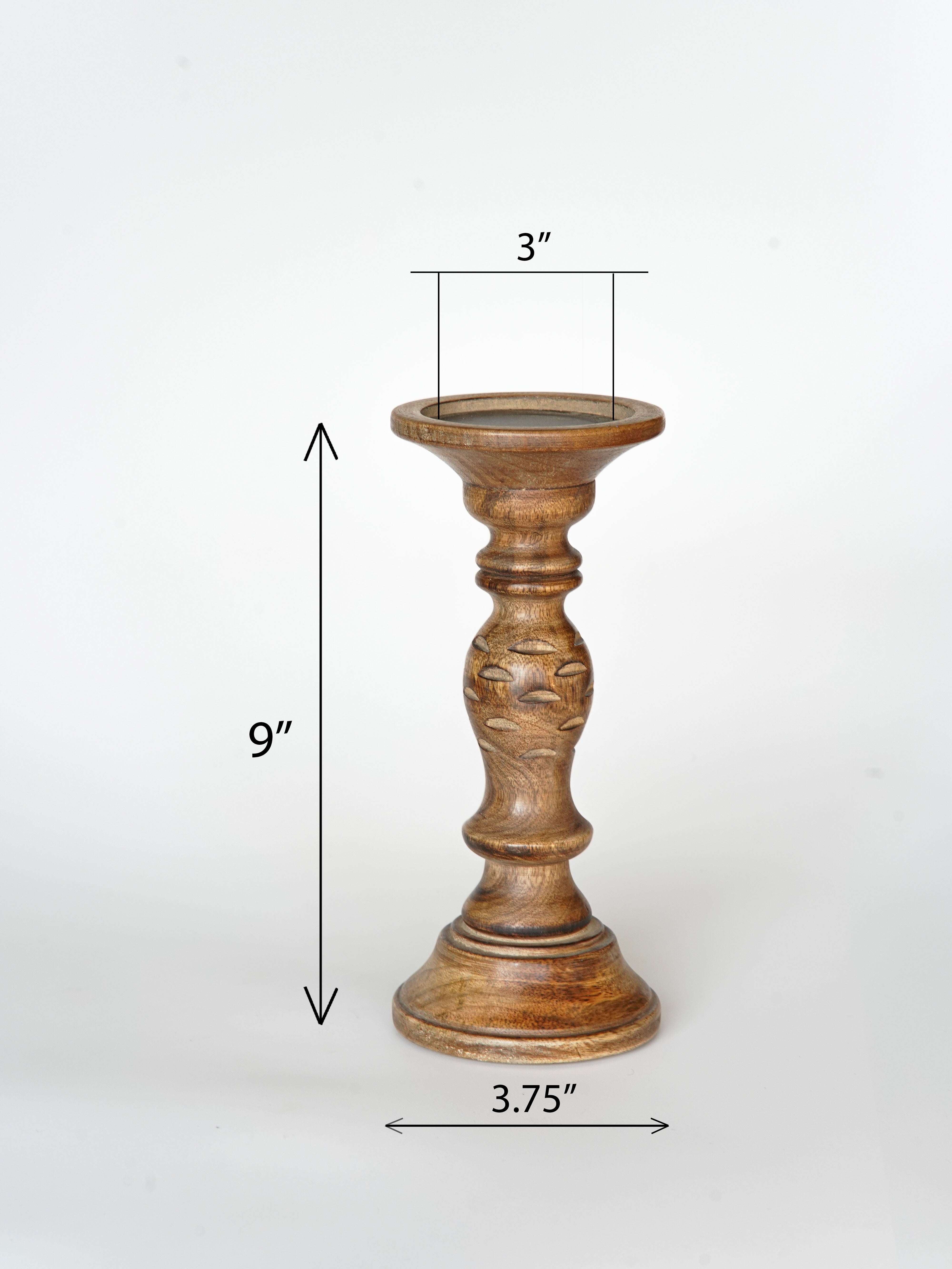 Leafscape Pillar Candle Holder - Medium Burnt