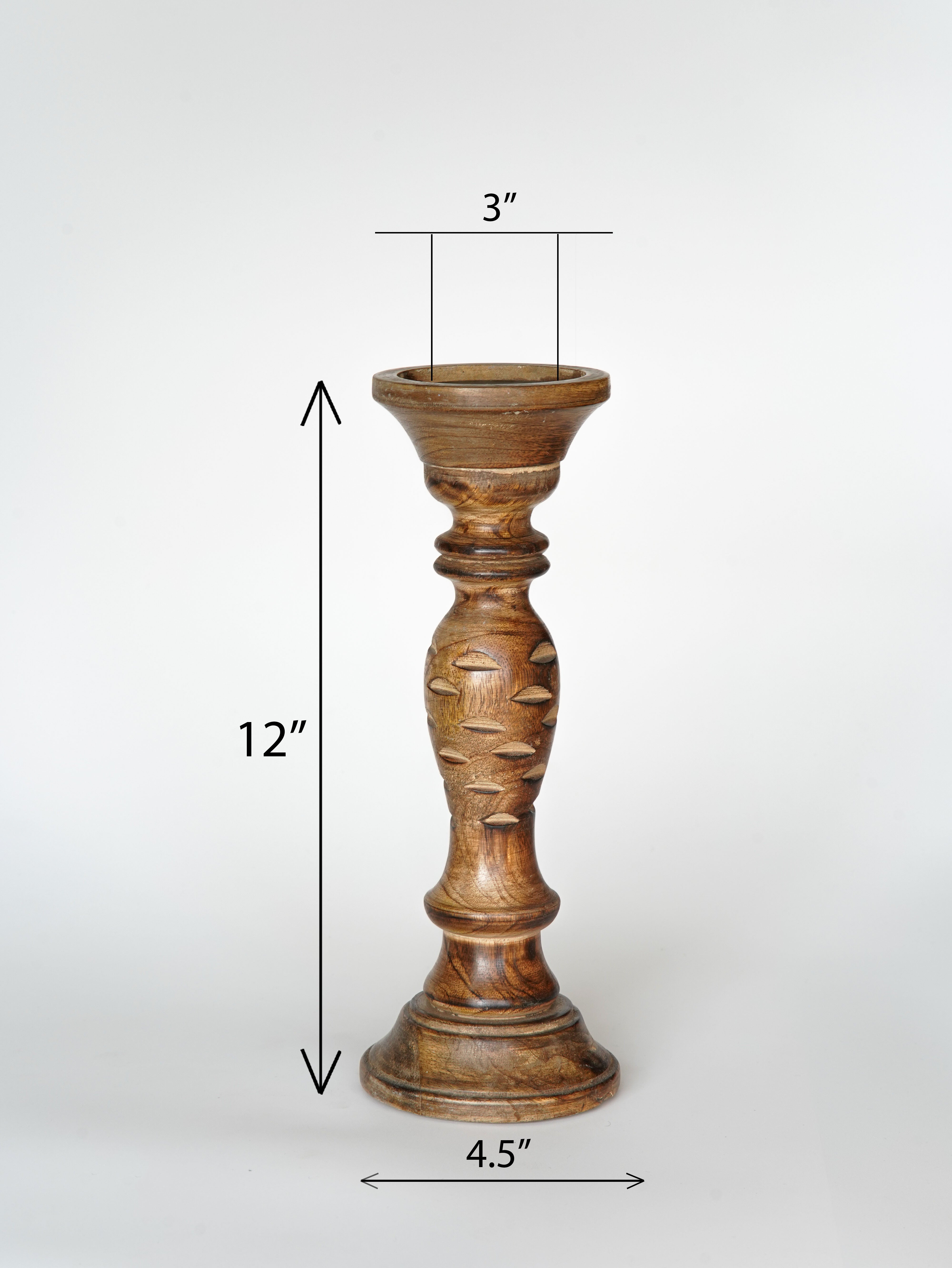 Leafscape Pillar Candle Holder - Medium Burnt