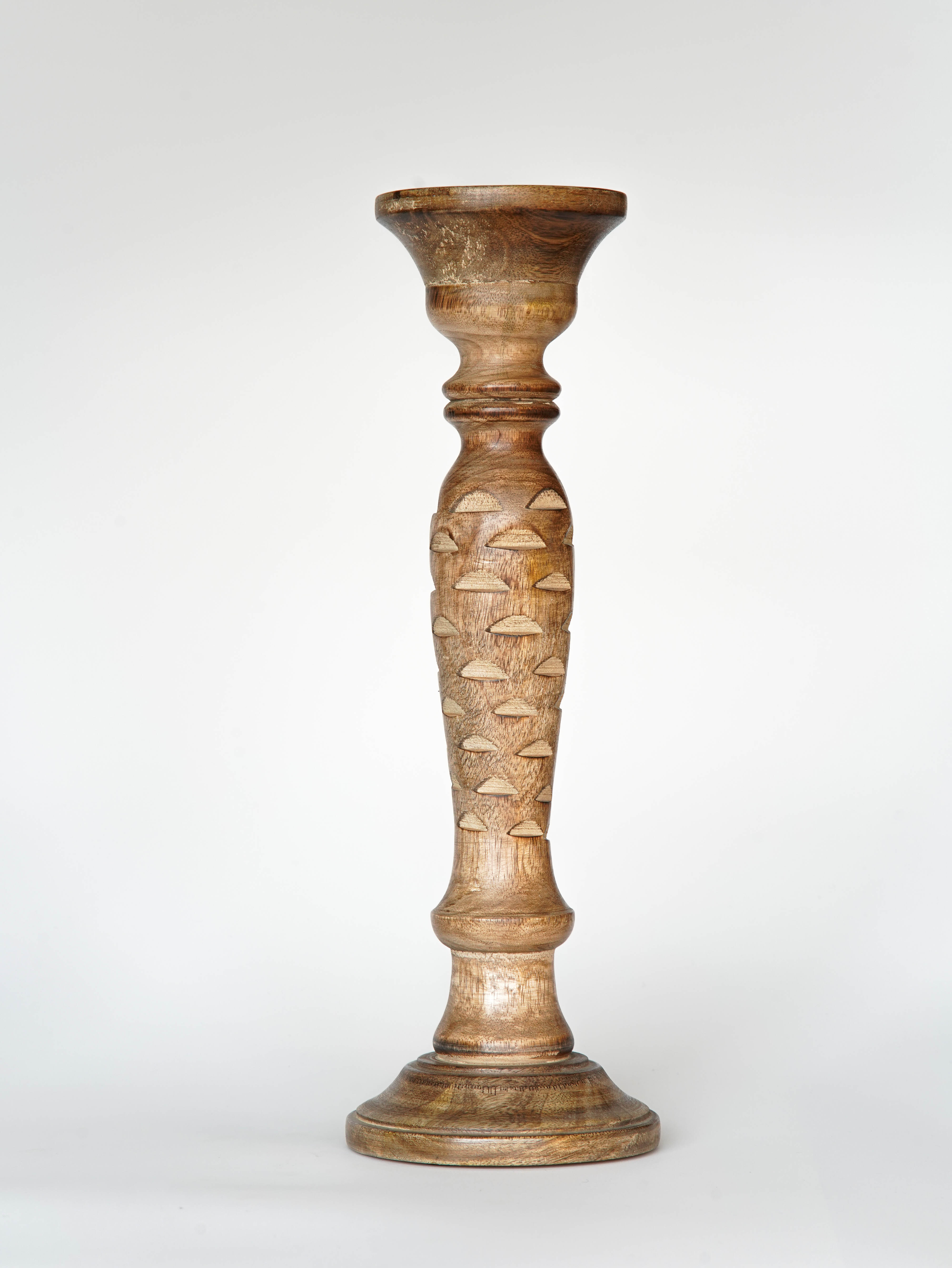 Leafscape Pillar Candle Holder - Medium Burnt