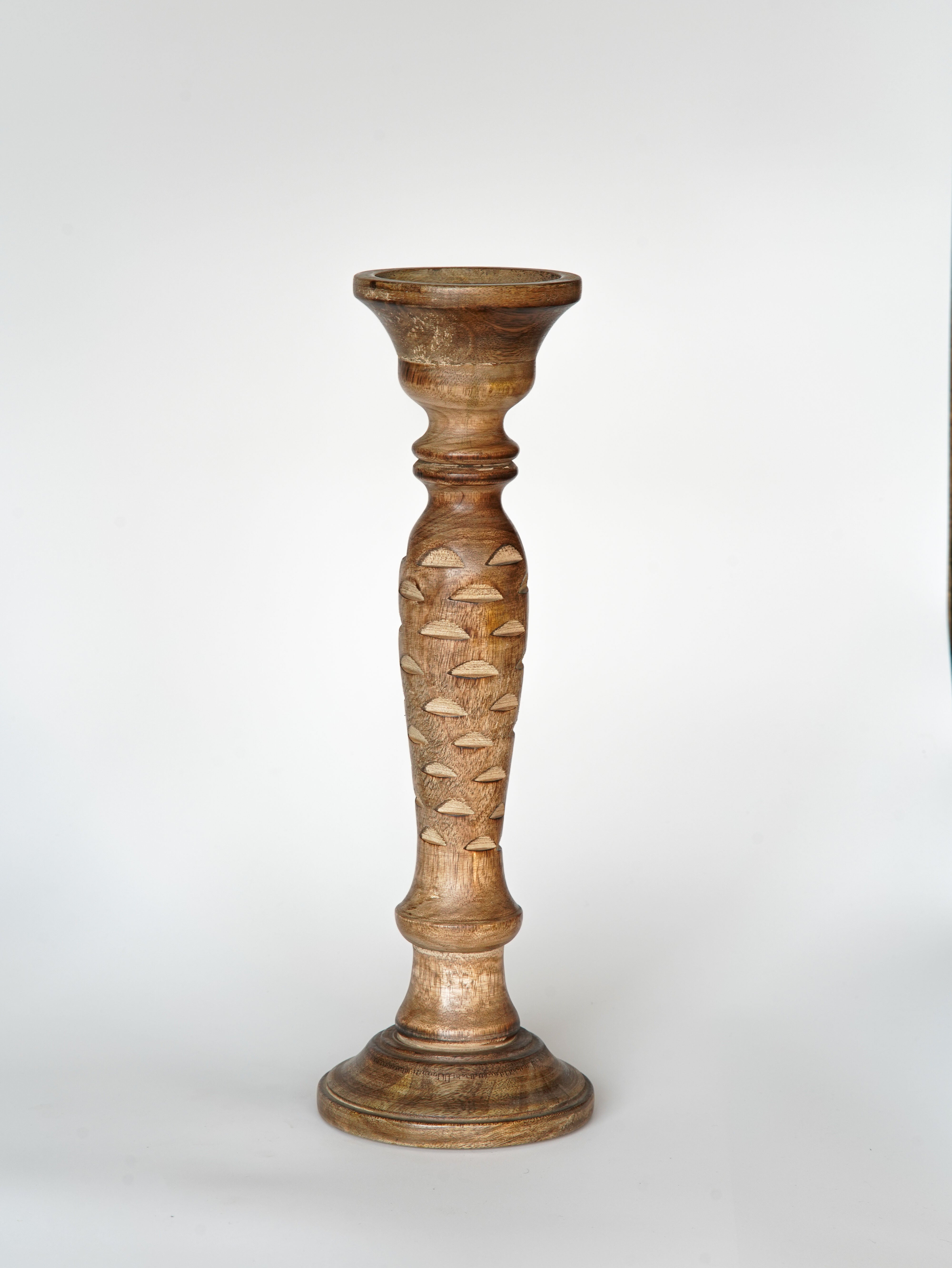 Leafscape Pillar Candle Holder - Medium Burnt