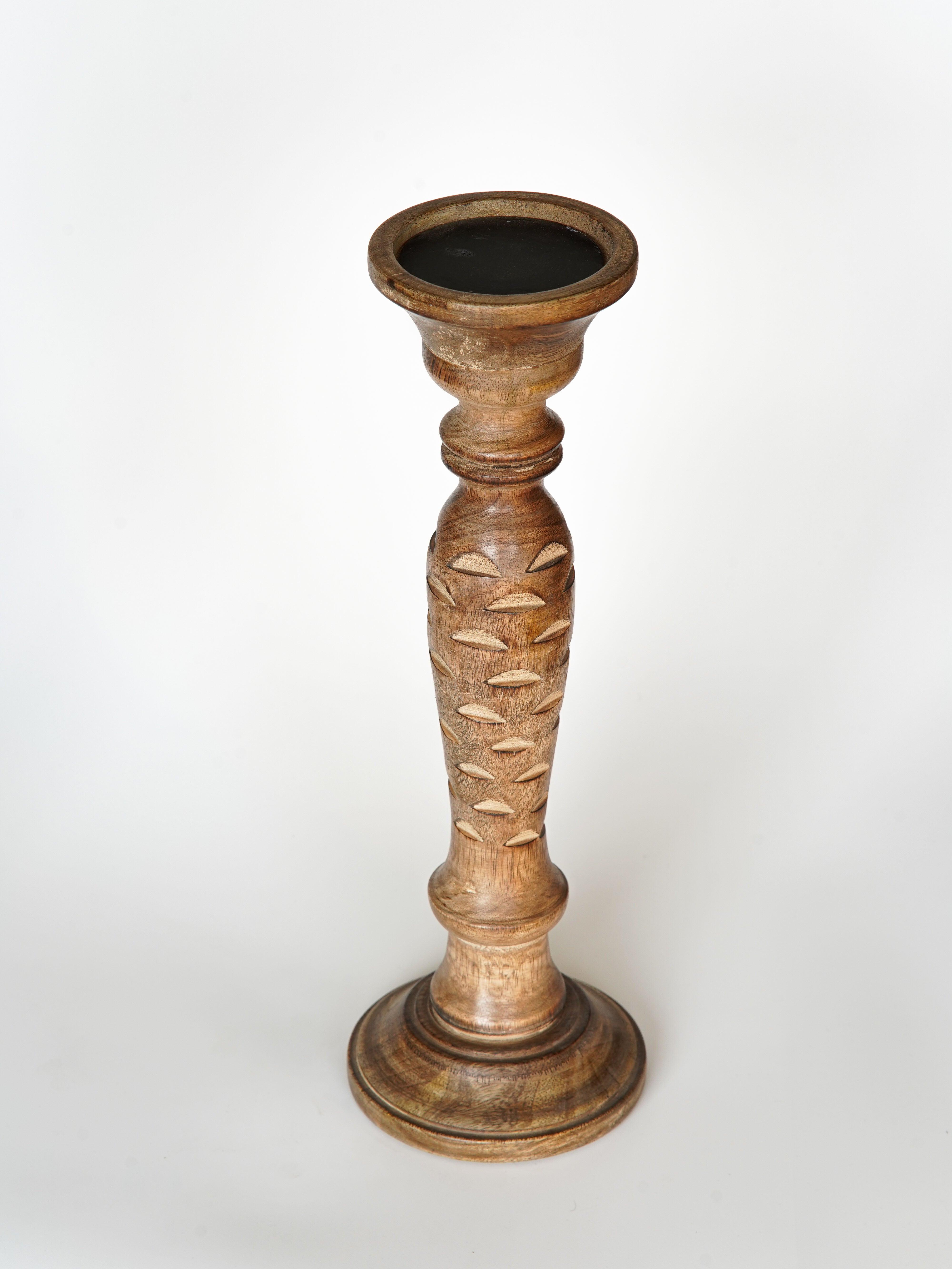 Leafscape Pillar Candle Holder - Medium Burnt