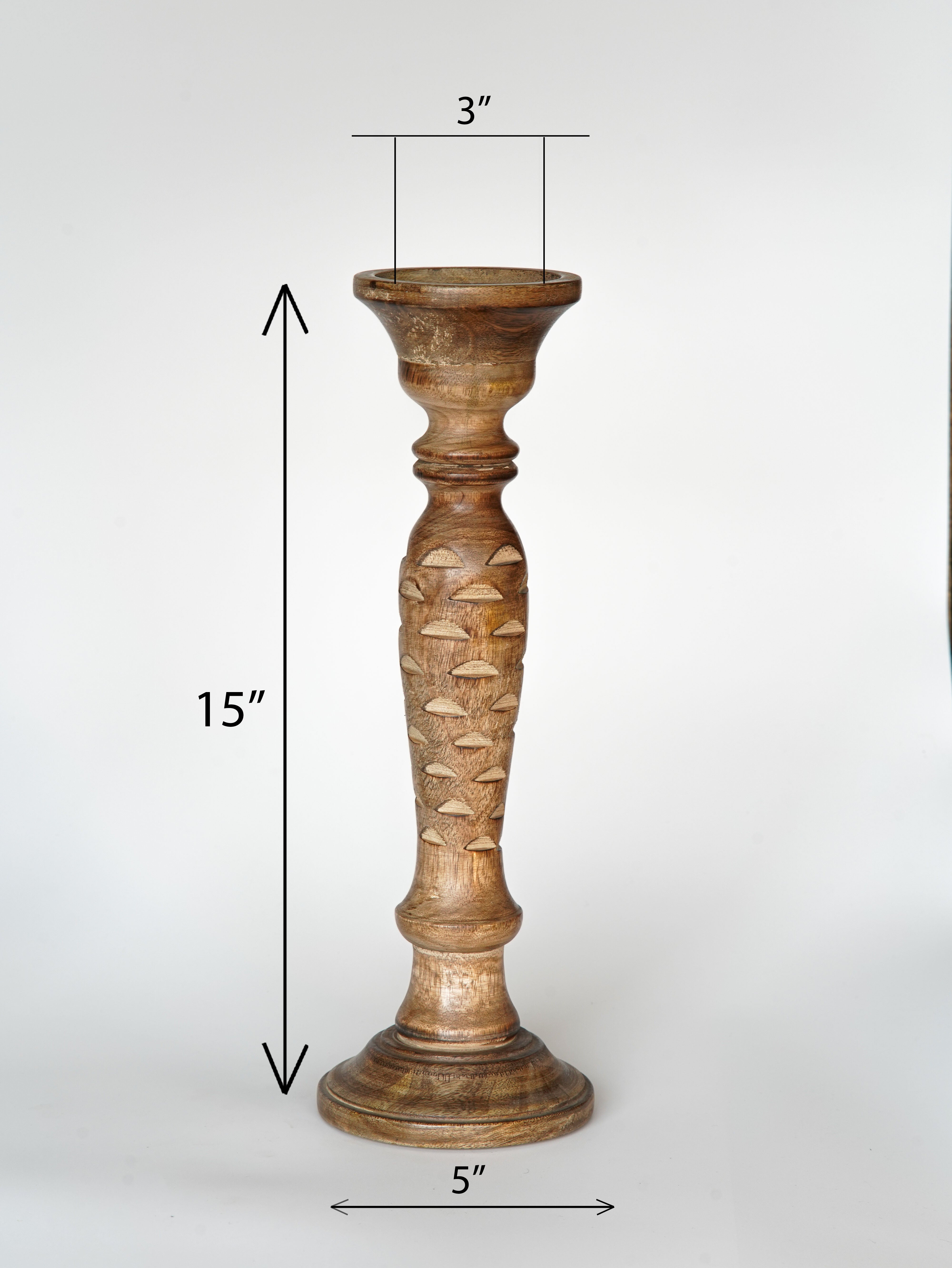Leafscape Pillar Candle Holder - Medium Burnt