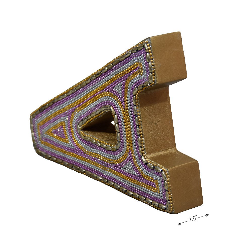 Zari Embellished Mango Wood Letter Blocks - BBH HOMES LLC