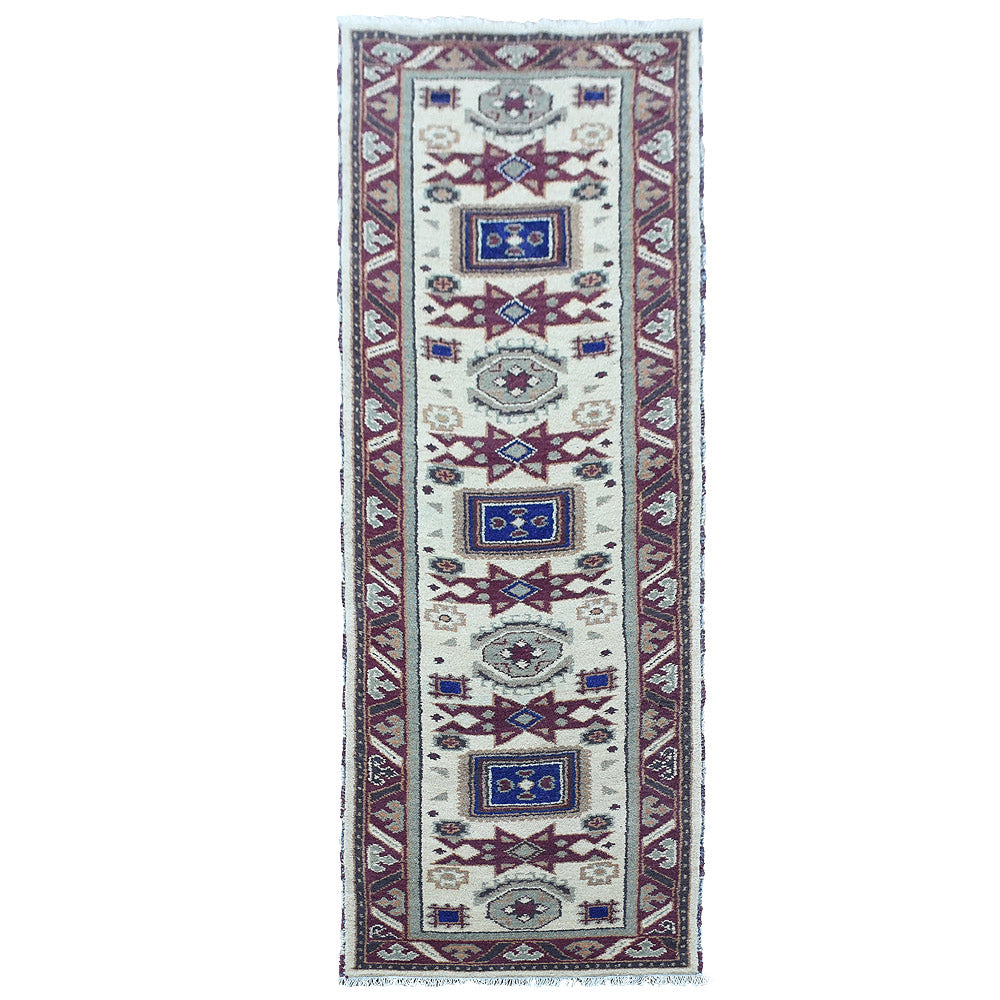 Rudrakshi Hand Knotted Afghan Kazak Rug