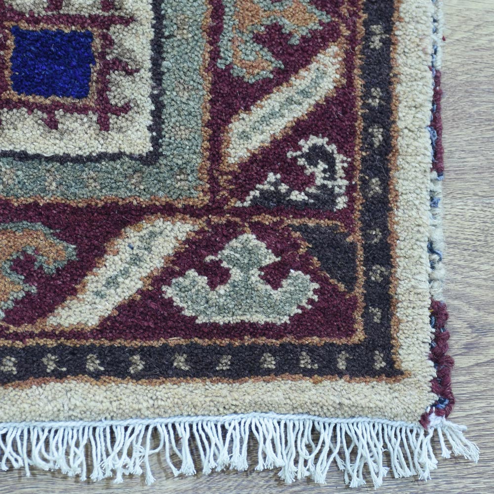 Rudrakshi Hand Knotted Afghan Kazak Rug