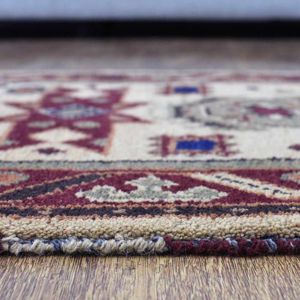 Rudrakshi Hand Knotted Afghan Kazak Rug