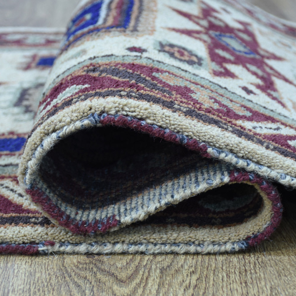 Rudrakshi Hand Knotted Afghan Kazak Rug