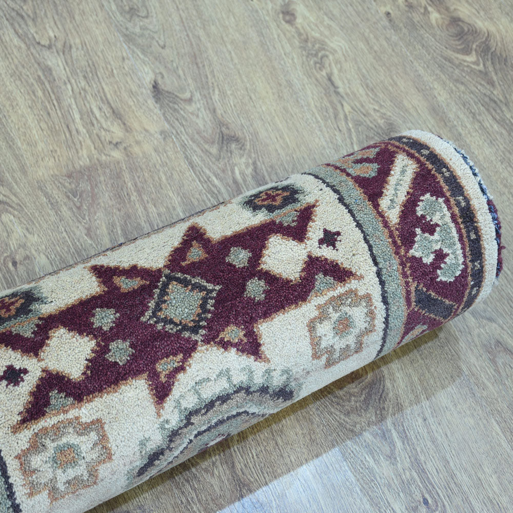 Rudrakshi Hand Knotted Afghan Kazak Rug