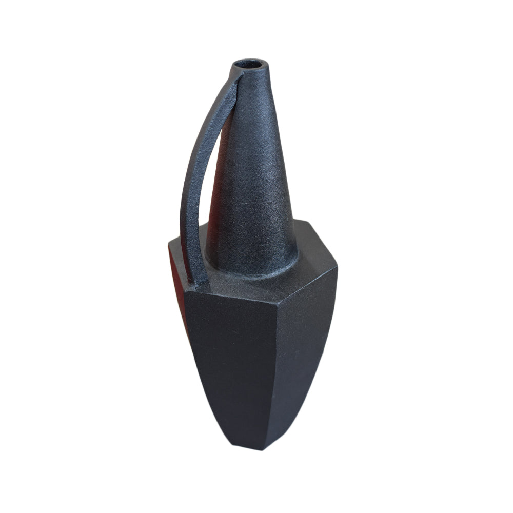 Eco-Friendly Handmade Aluminium Geometric Black Vase For Indoor & Outdoor Use