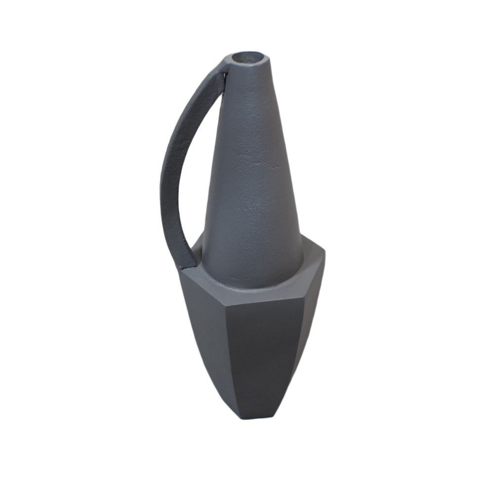 Eco-Friendly Handmade Aluminium Geometric Gray Vase For Indoor & Outdoor Use