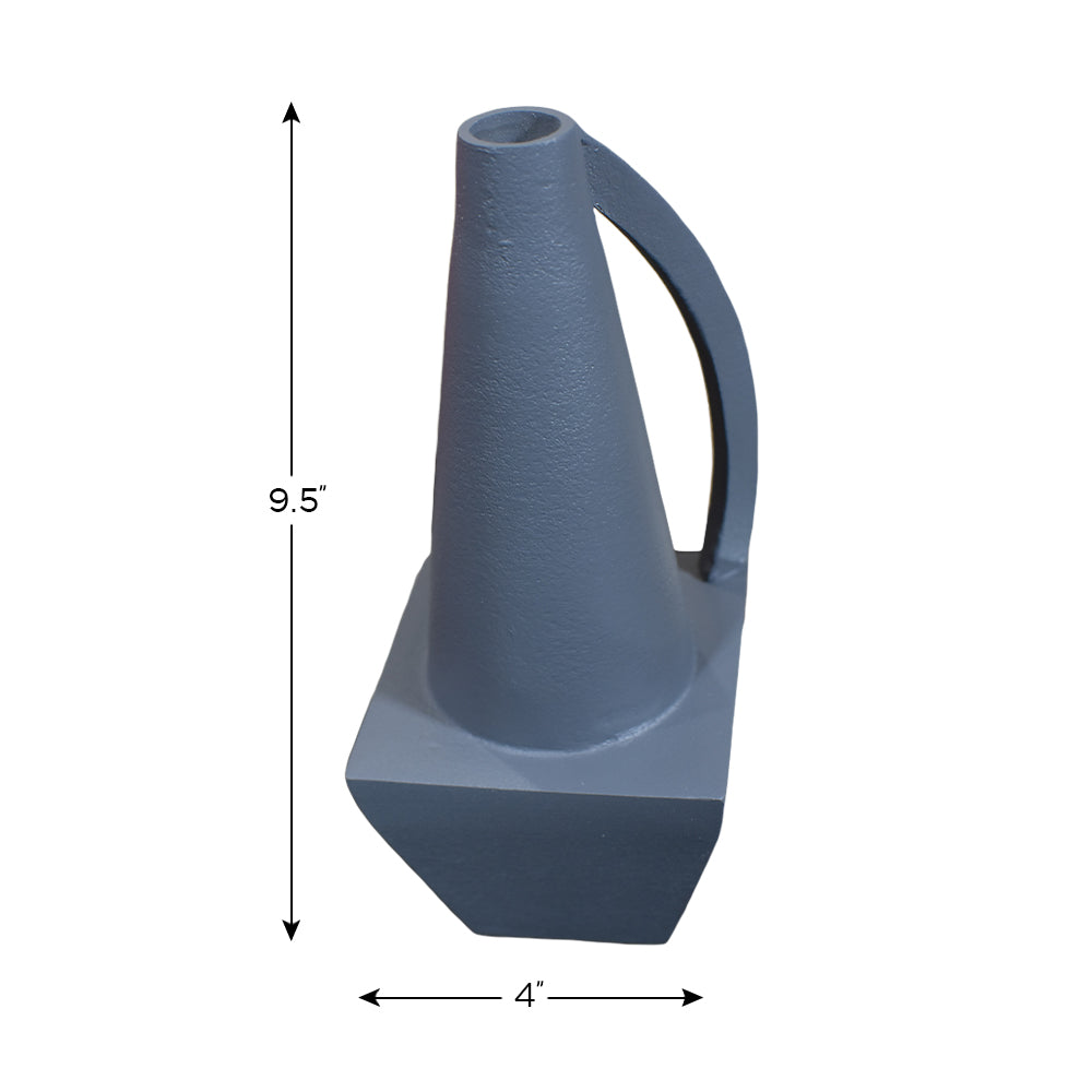 Eco-Friendly Handmade Aluminium Geometric Gray Vase For Indoor & Outdoor Use