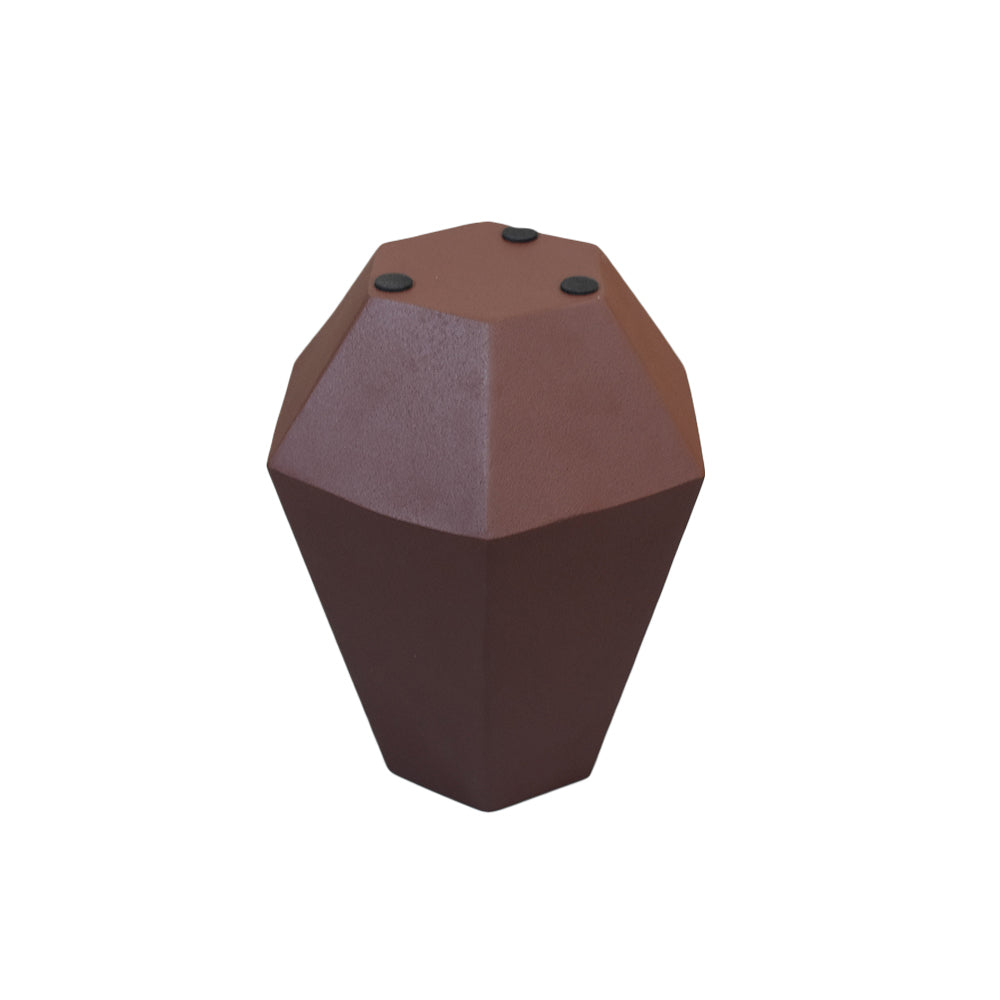 Eco-Friendly Handmade Iron Geometric Rust Vase For Indoor & Outdoor Use