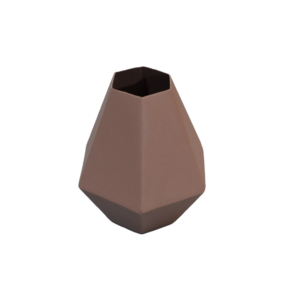 Eco-Friendly Handmade Iron Geometric Dark Skin Vase For Indoor & Outdoor Use