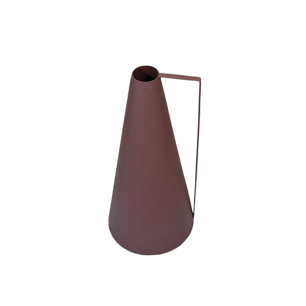 Eco-Friendly Handmade Iron Geometric Rust Vase For Indoor & Outdoor Use