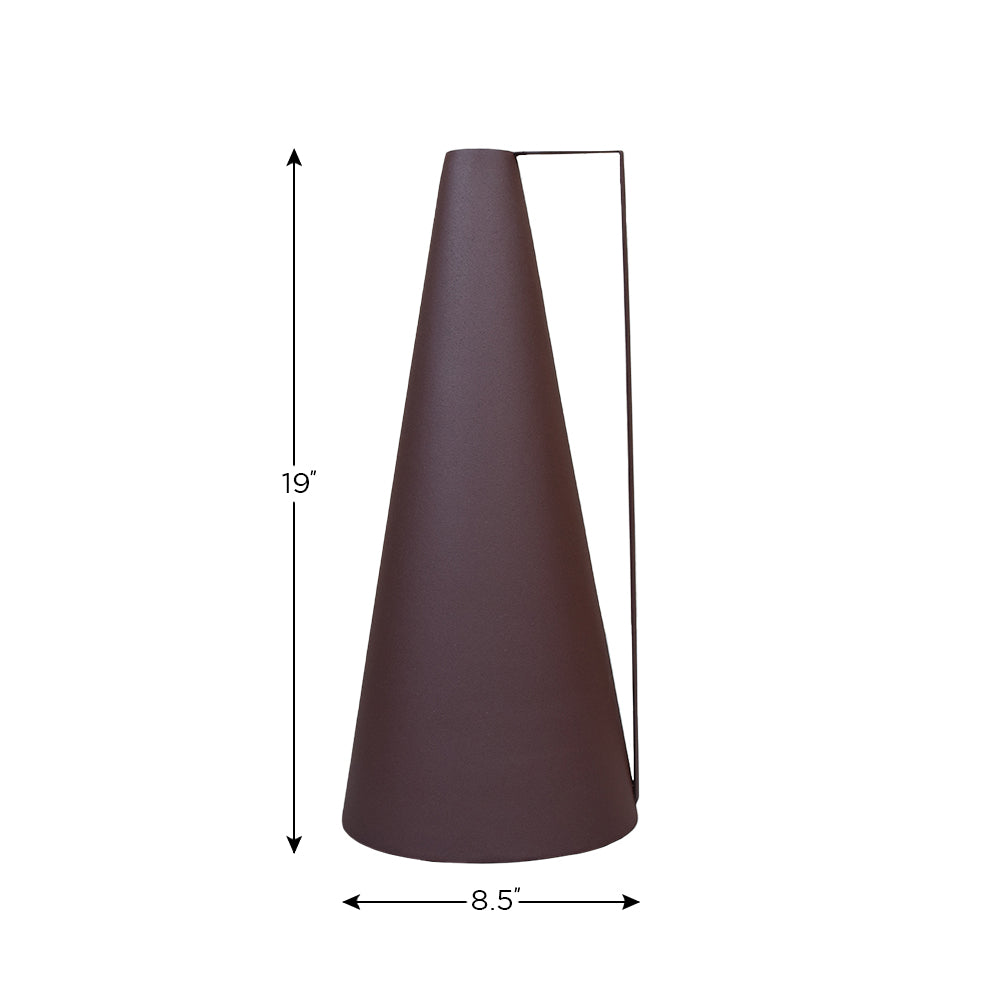 Eco-Friendly Handmade Iron Geometric Rust Vase For Indoor & Outdoor Use