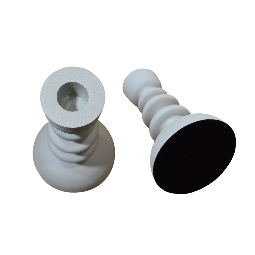 Handmade Aluminum Eco-friendly Geometric Ivory Set Of One Pillar Candle Holder
