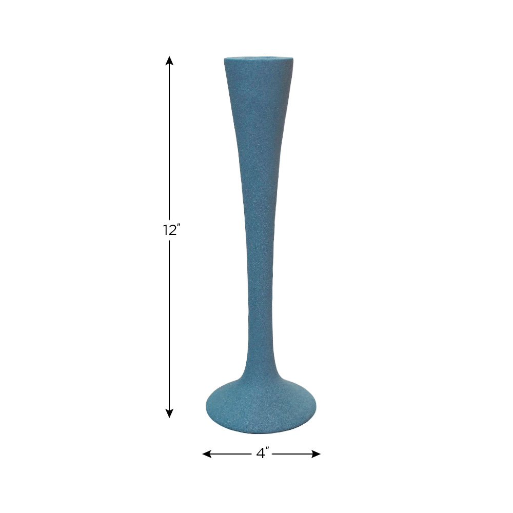 Eco-Friendly Handmade Aluminum Geometric Forest Green Set Of One Vase Candle Holder