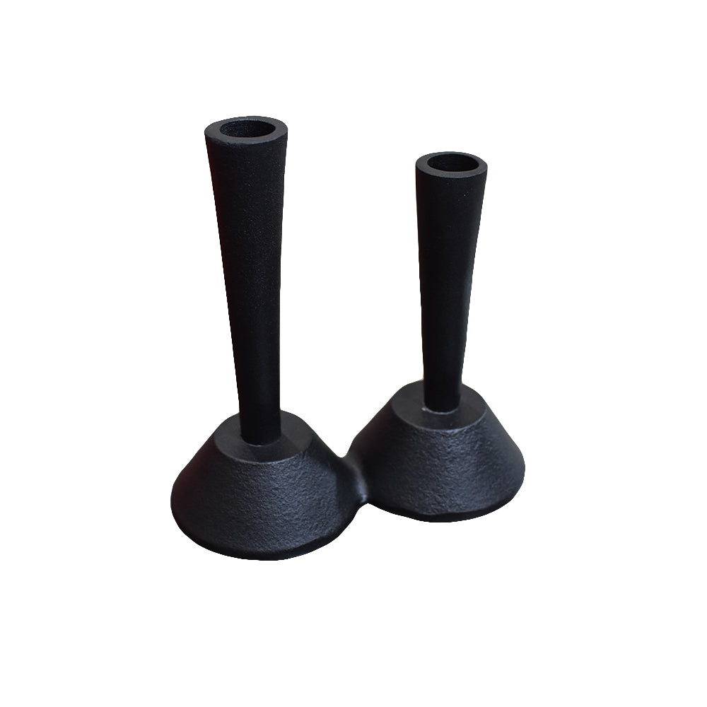 Eco-Friendly Handmade Aluminum Geometric Black Set Of One Vase Candle Holder