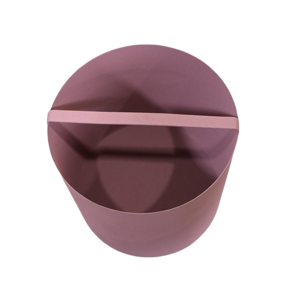 Eco-Friendly Handmade Iron Geometric Dark Pink Pail Vase For Indoor & Outdoor Use