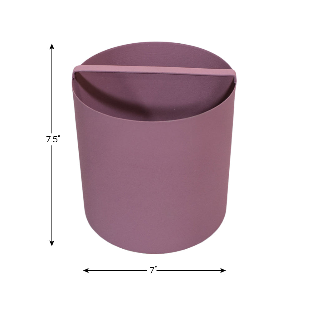 Eco-Friendly Handmade Iron Geometric Dark Pink Pail Vase For Indoor & Outdoor Use