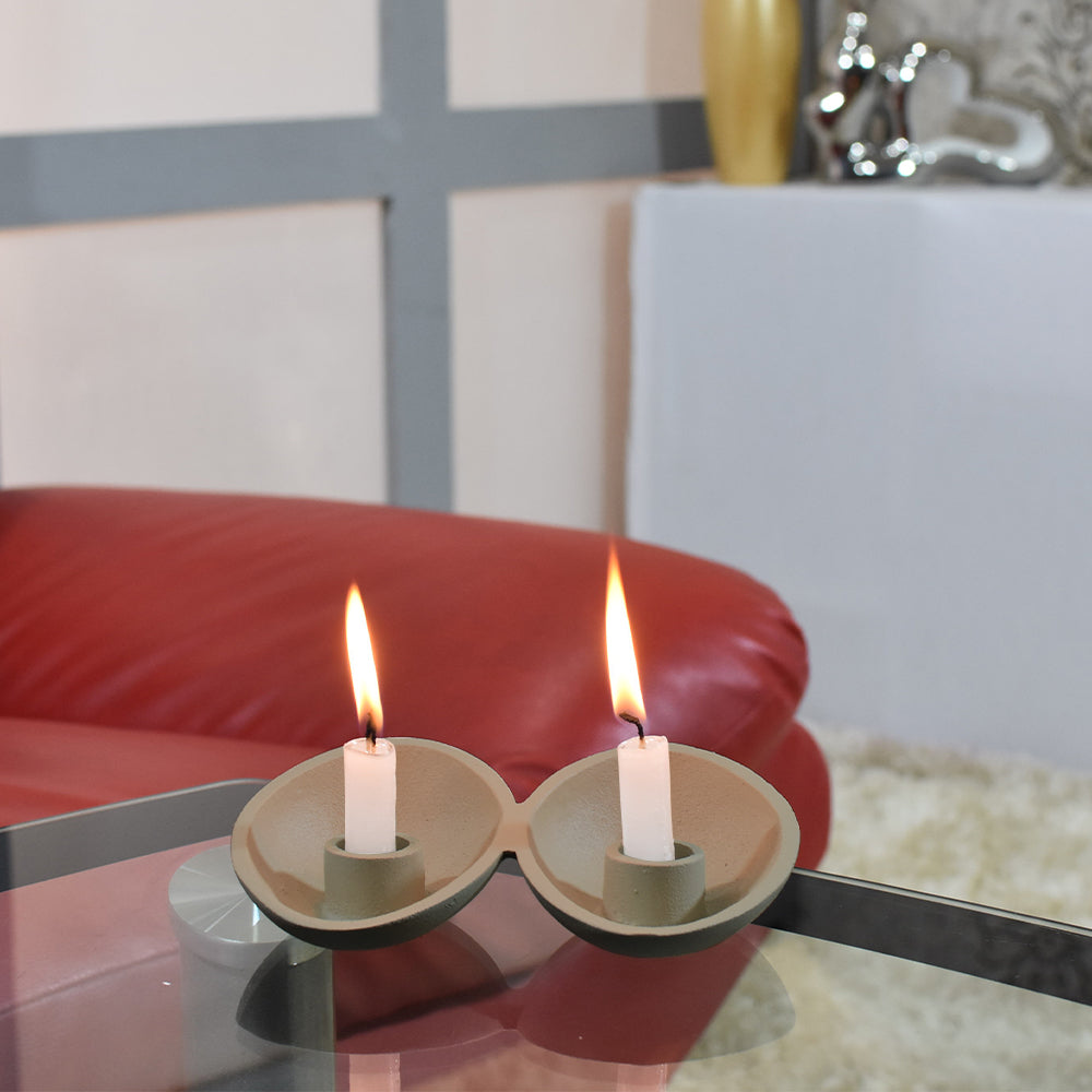 Wave Ivory Tea Light Candle Holder