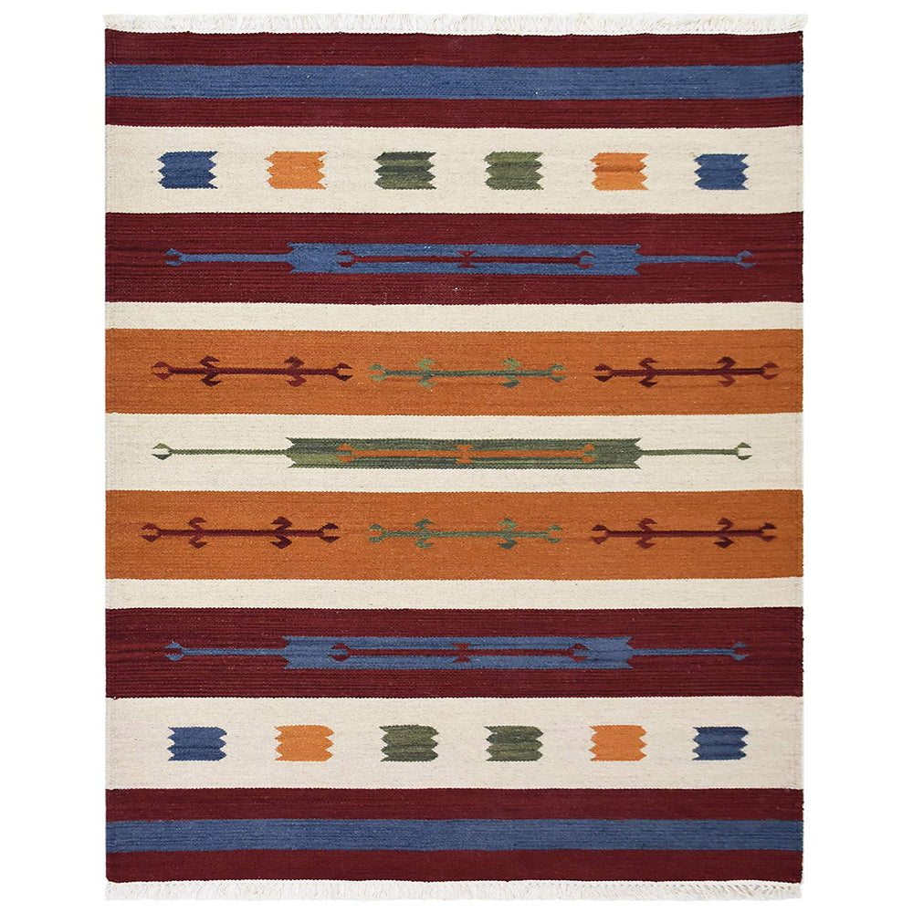 Aether Hand Woven Flat Weave Kilim Wool Area Rug