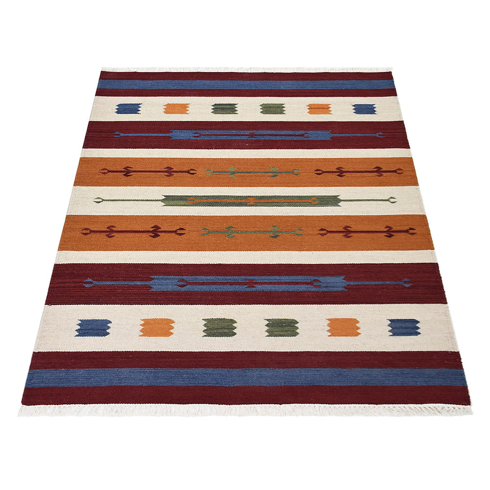 Aether Hand Woven Flat Weave Kilim Wool Area Rug