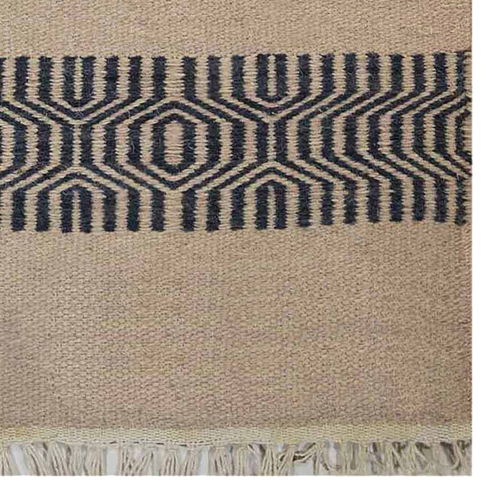 Hexa Stripes Flat Weave Kilim Wool Rug