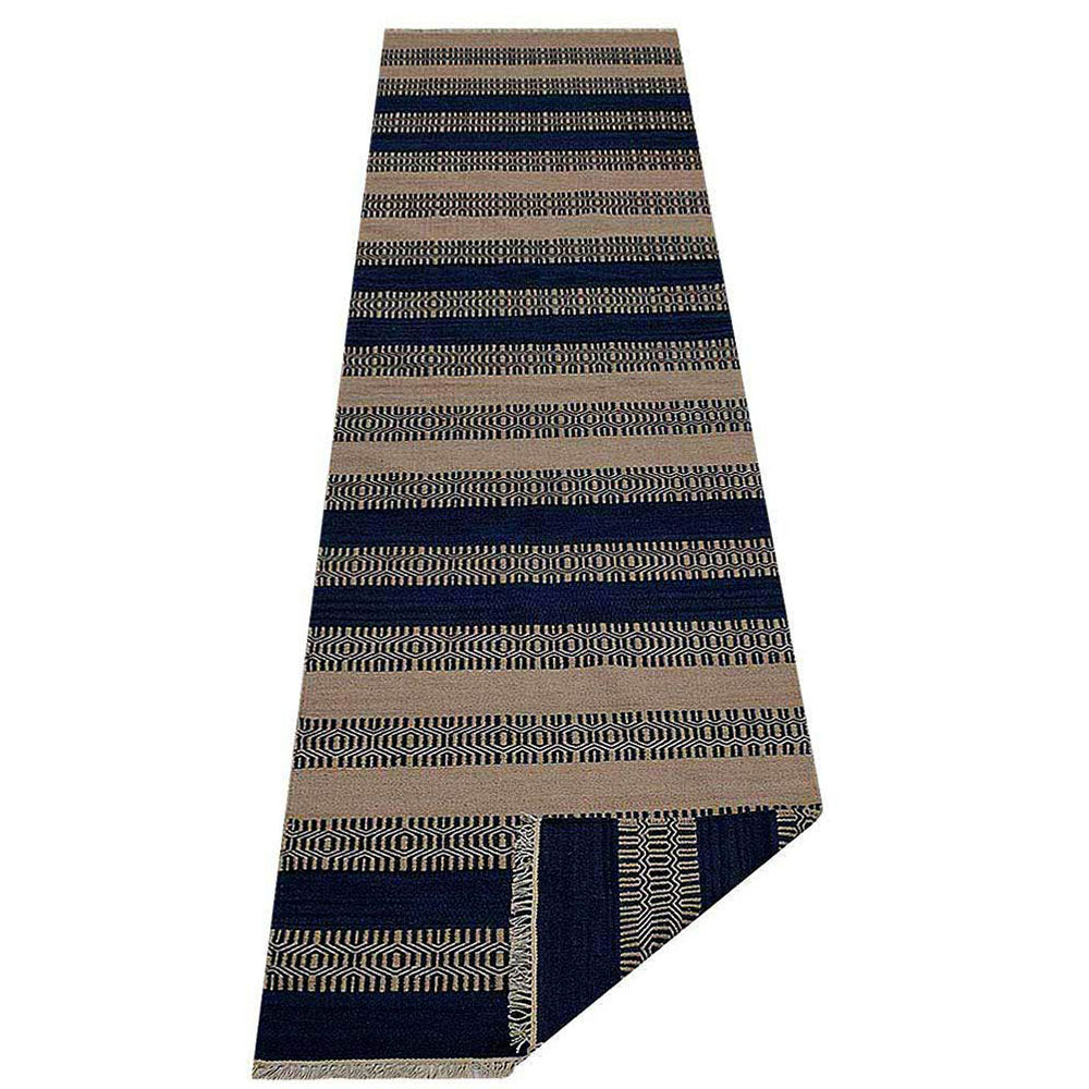 Hexa Stripes Flat Weave Kilim Wool Rug
