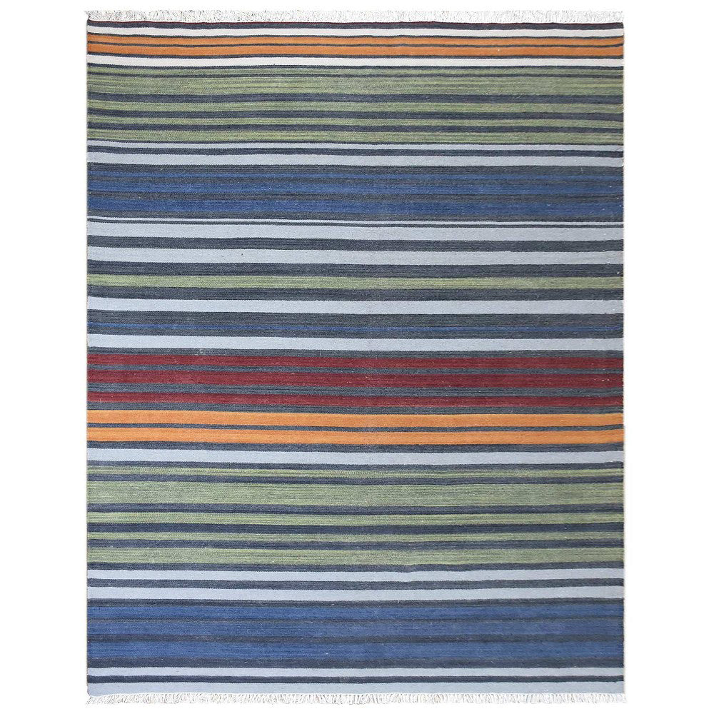 Color Flat Weave Kilim Wool Rug