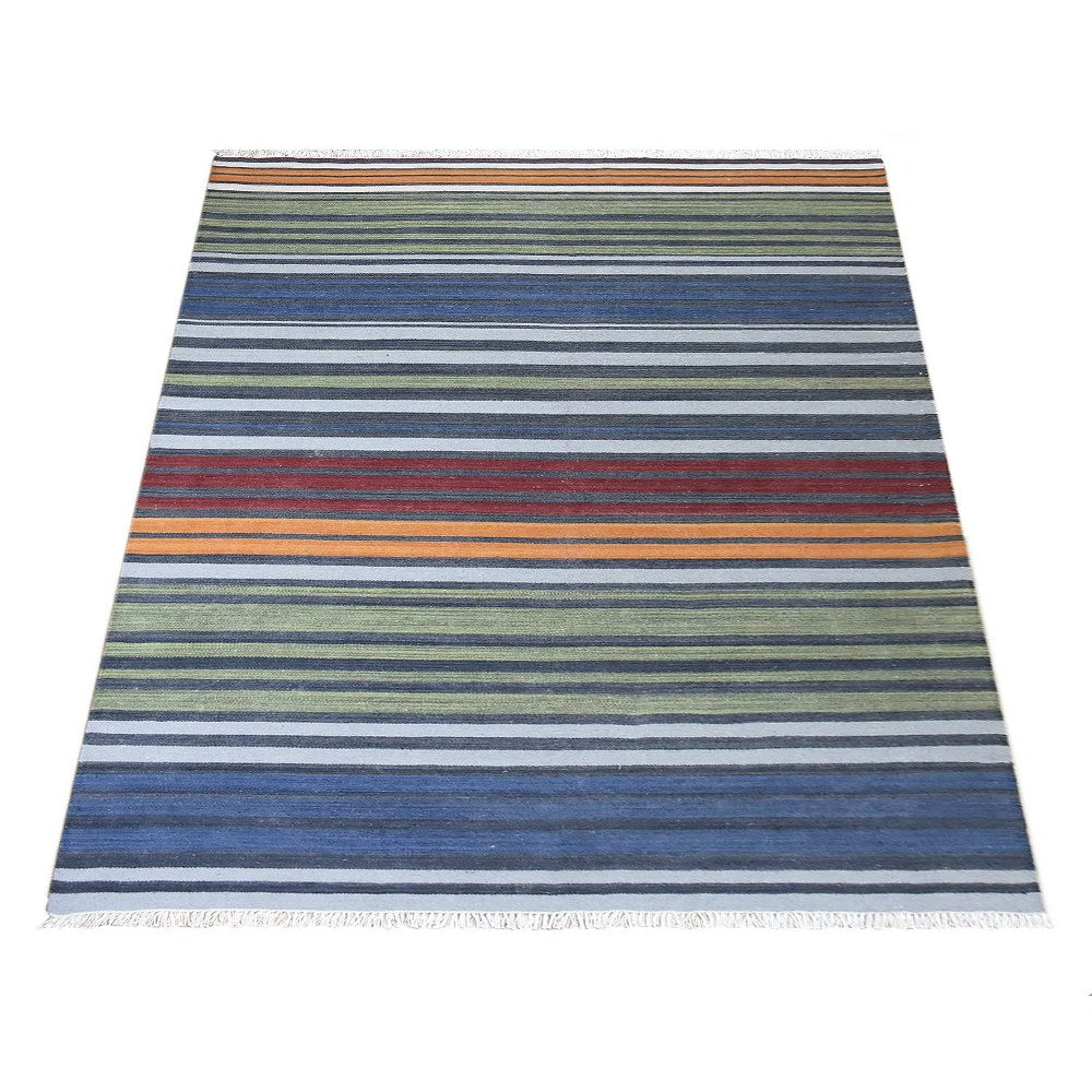 Color Flat Weave Kilim Wool Rug