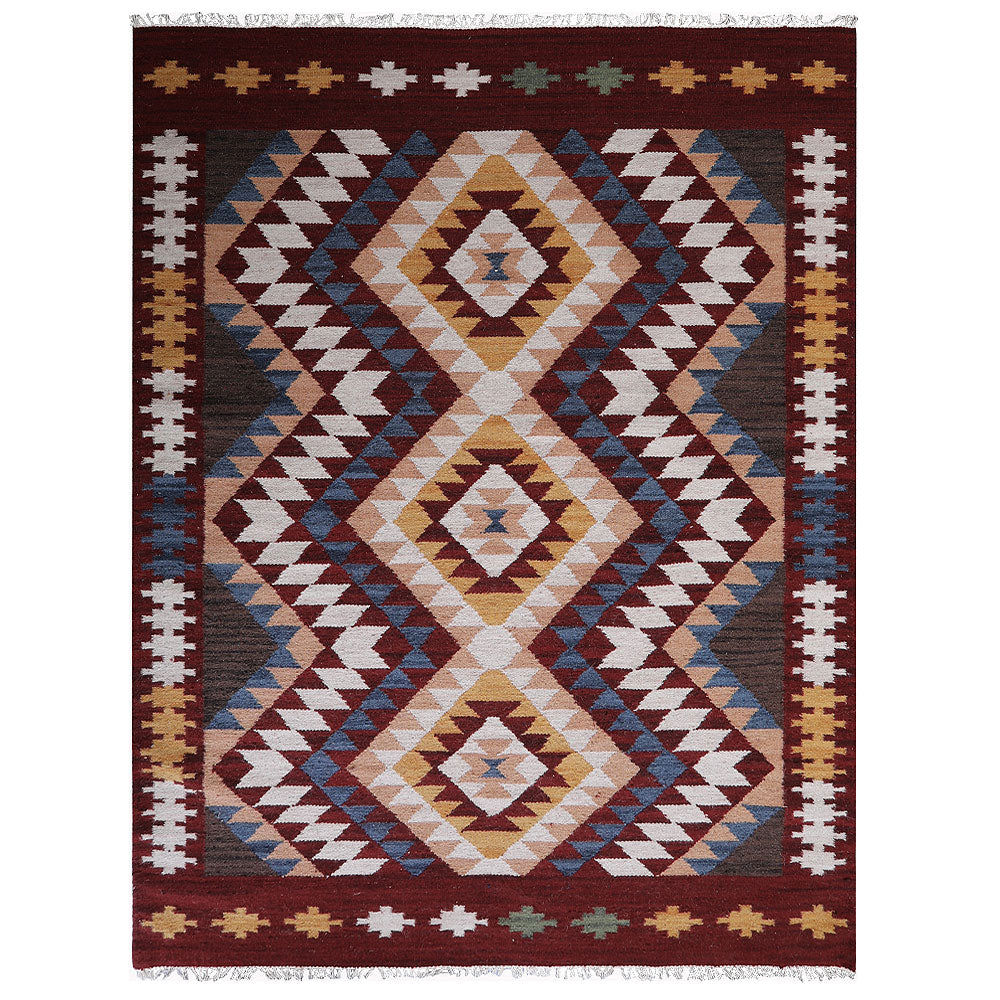 Fenn Hand Woven Flat Weave Kilim Wool Area Rug