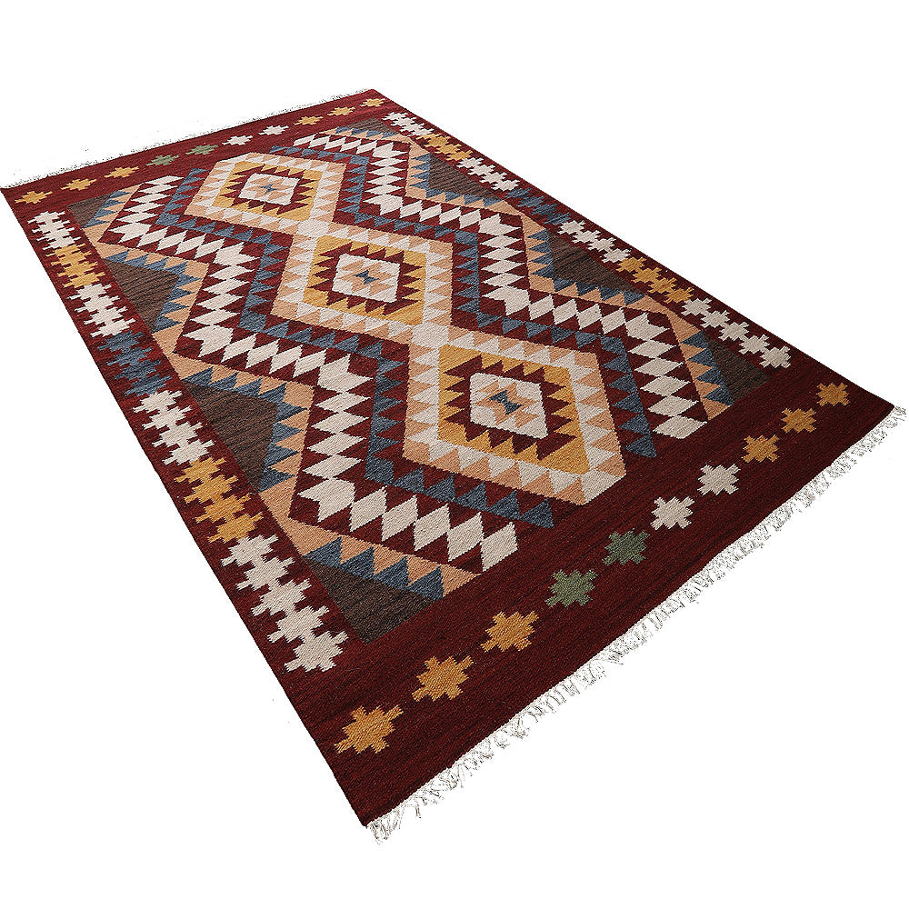 Fenn Hand Woven Flat Weave Kilim Wool Area Rug