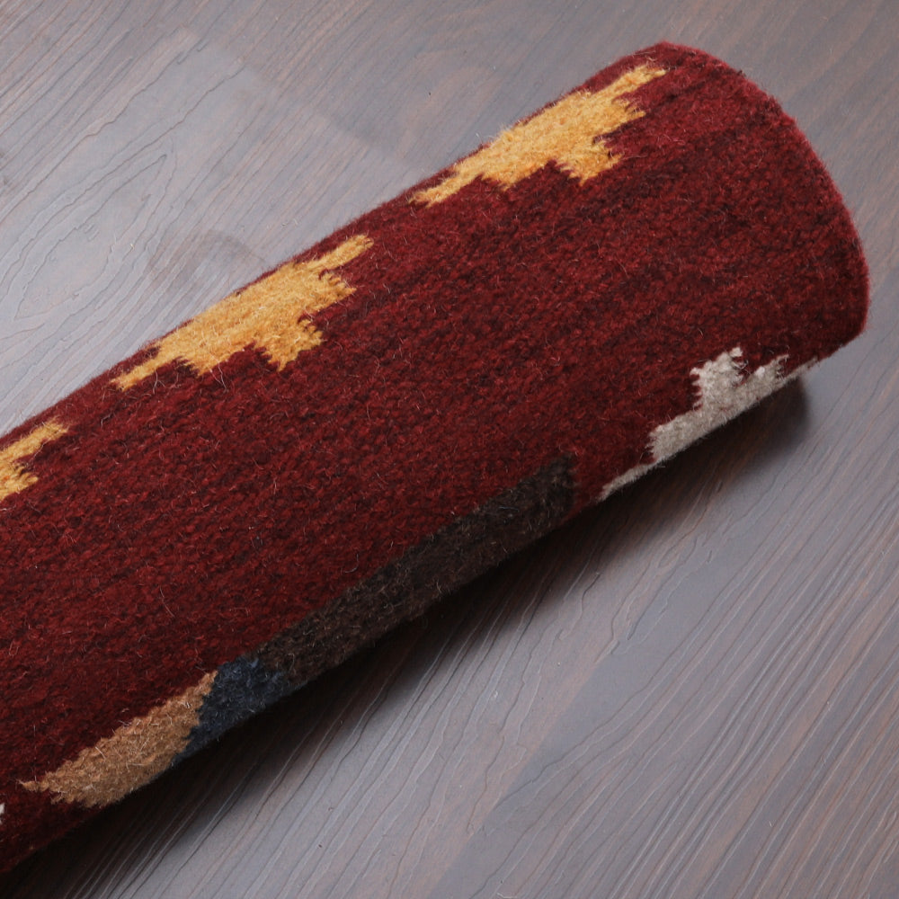 Fenn Hand Woven Flat Weave Kilim Wool Area Rug