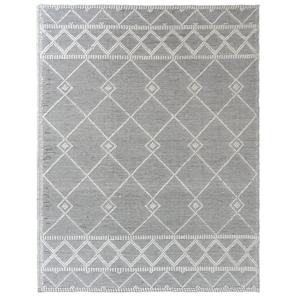 Atmos Hand Woven Flat Weave Ivory Black Rug