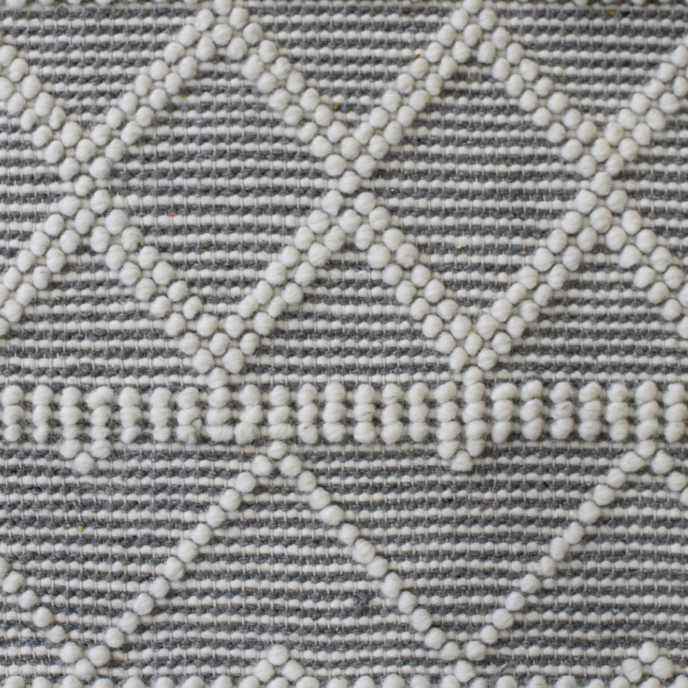 Atmos Hand Woven Flat Weave White & Gray Rug