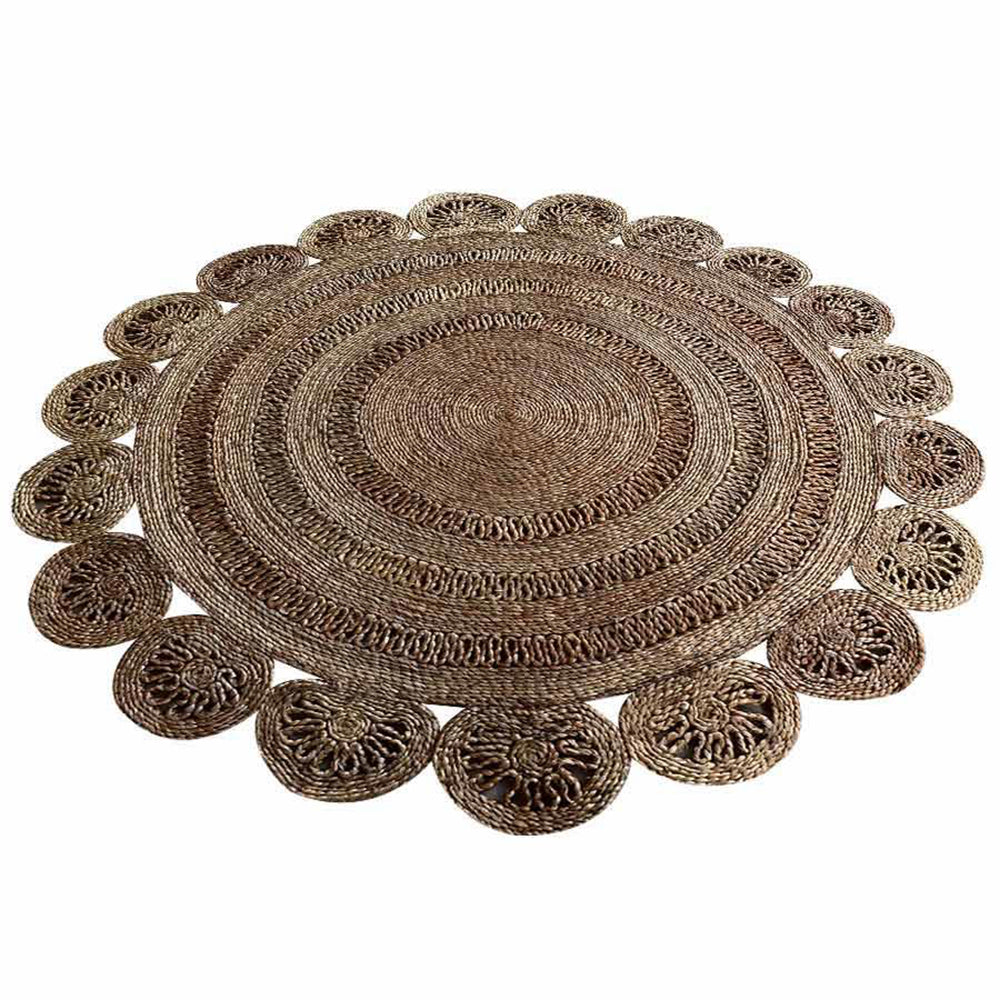 Natural Wheat Brown Handwoven Jute Rug – Flatweave Eco-Friendly Area Rug in Round, Rectangle & Square
