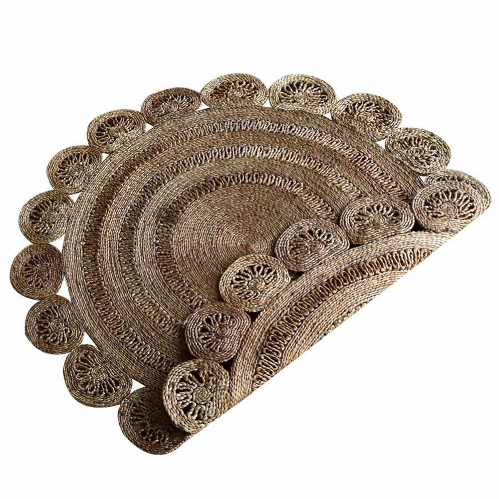 Natural Wheat Brown Handwoven Jute Rug – Flatweave Eco-Friendly Area Rug in Round, Rectangle & Square