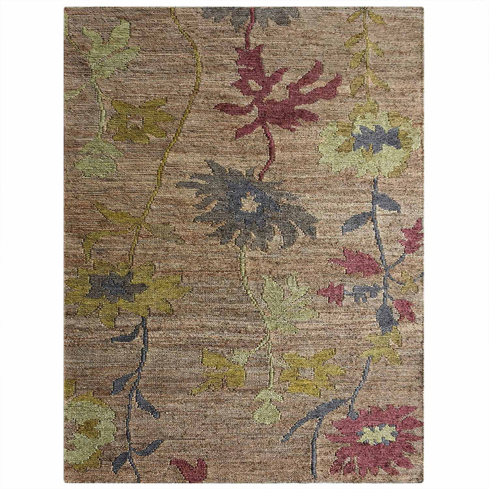 Wildflower Hand Knotted Sumak Jute Rug