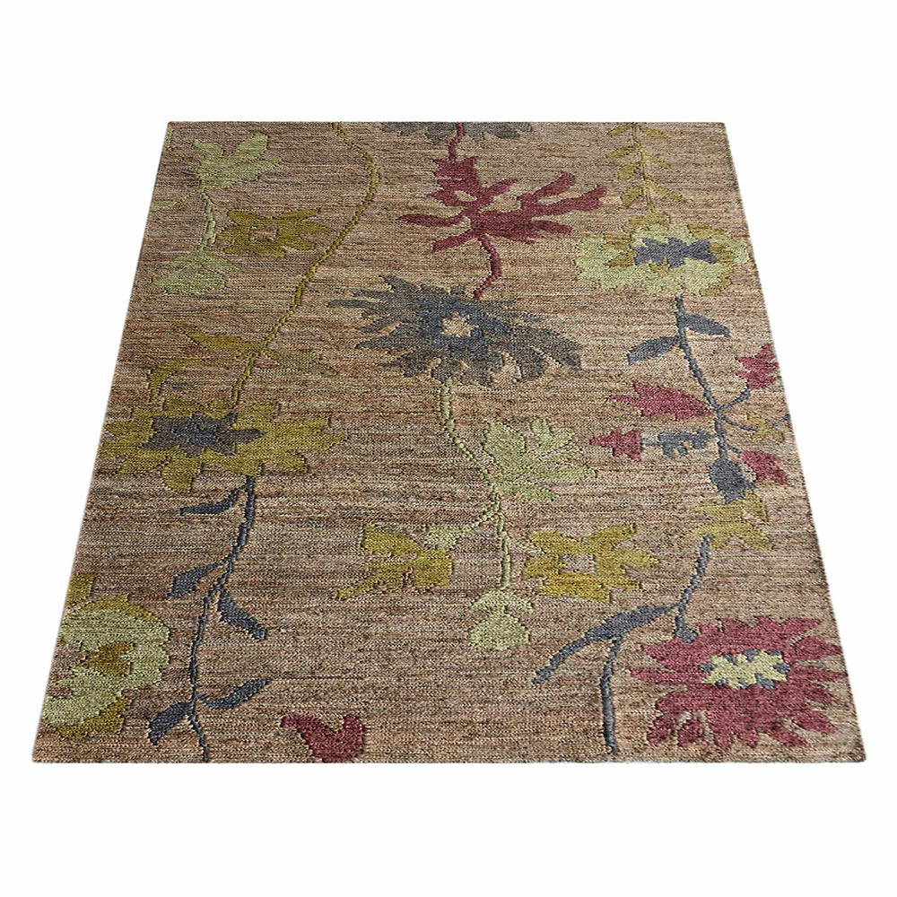 Wildflower Hand Knotted Sumak Jute Rug