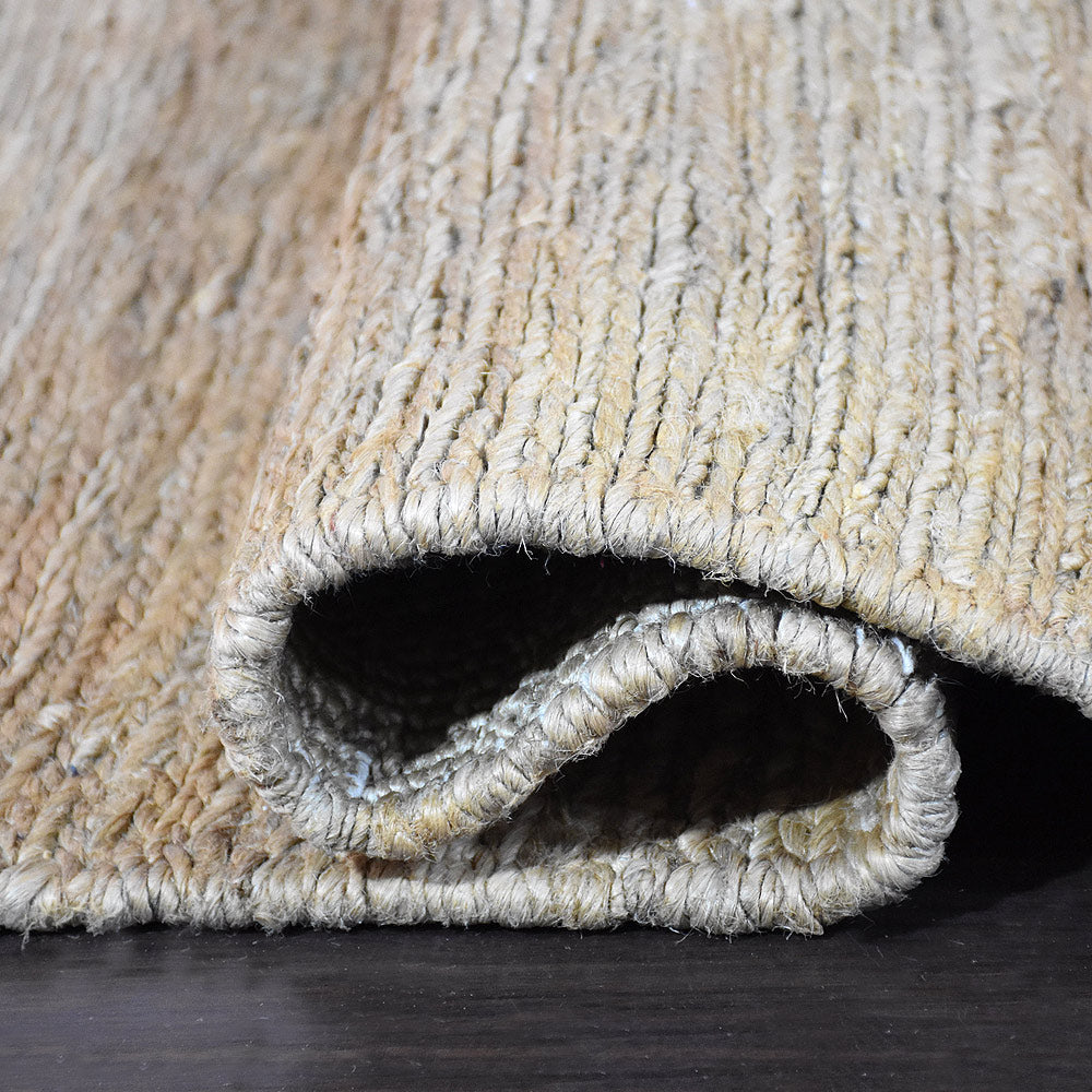 Beige Hand Woven Braided Jute Rug